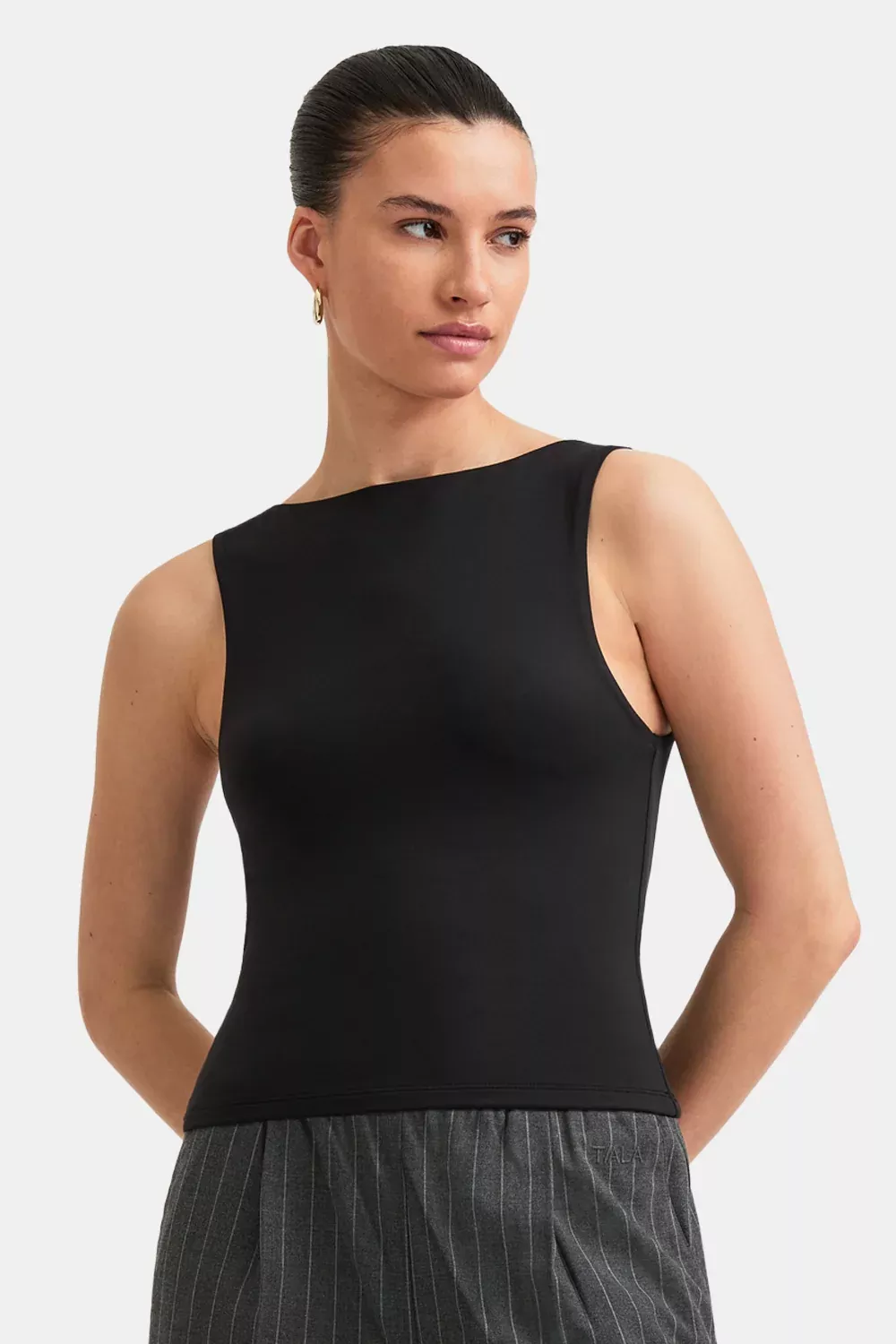 365 Boat Neck Tank - Shadow Black