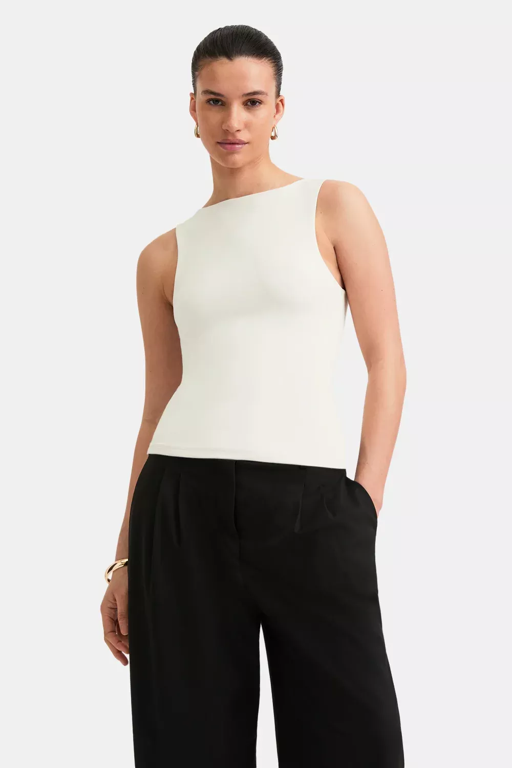 365 Boat Neck Tank - Vanilla