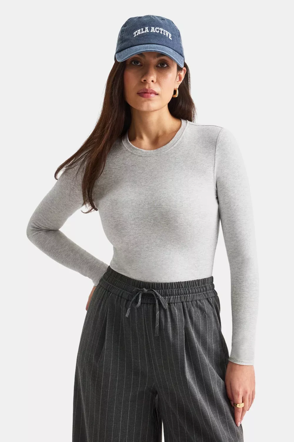 365 Core Cotton Long Sleeve T-Shirt - Grey Marl