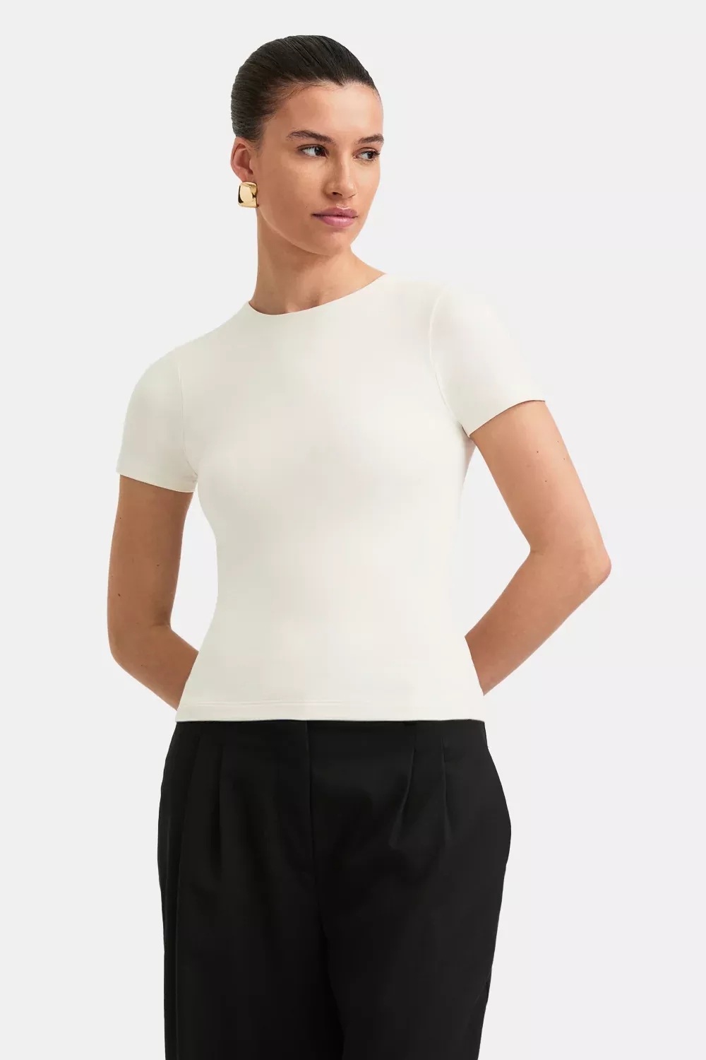 365 Crew Neck Short Sleeve T-Shirt - Vanilla