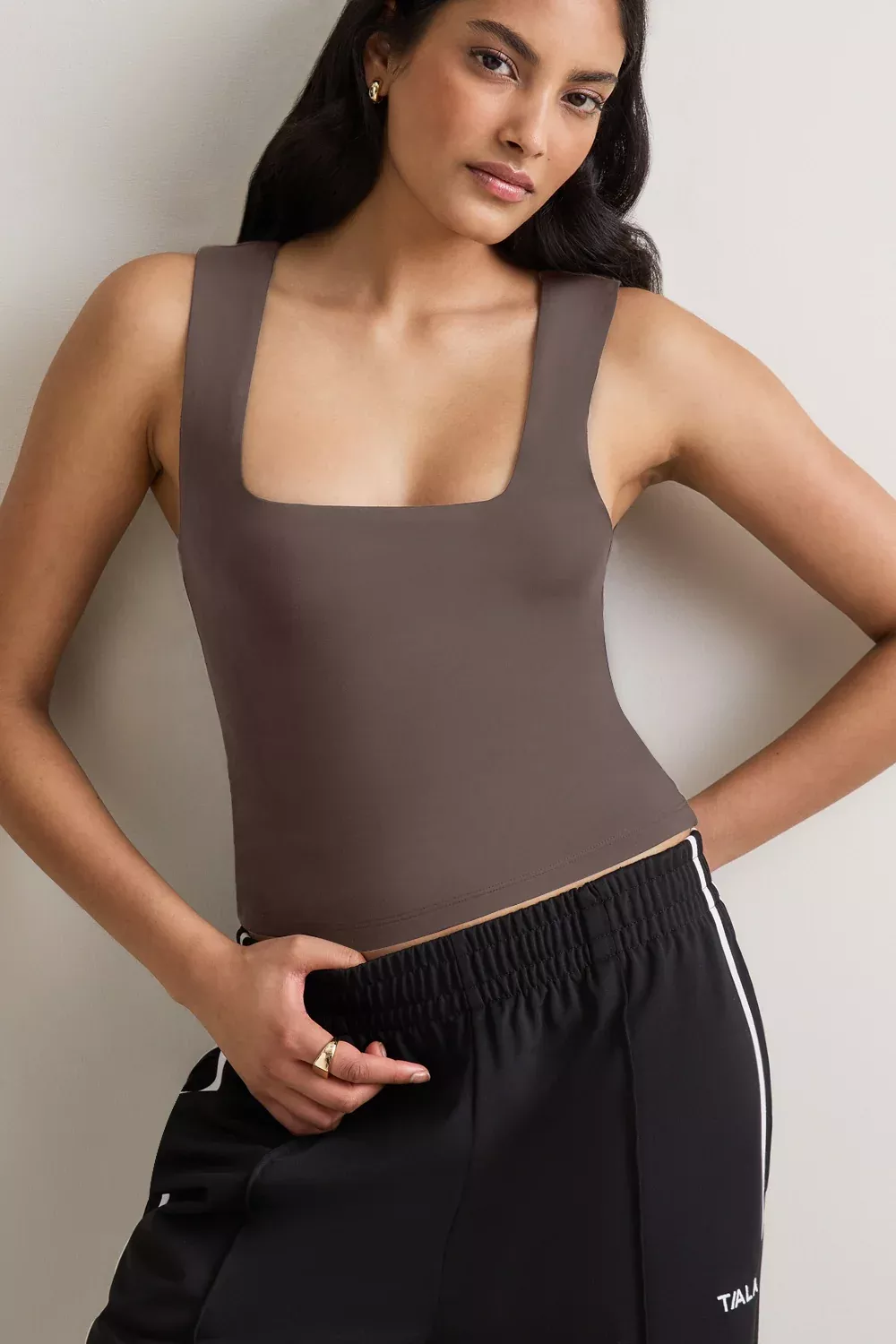 365 Square Neck Vest - Mocha Brown