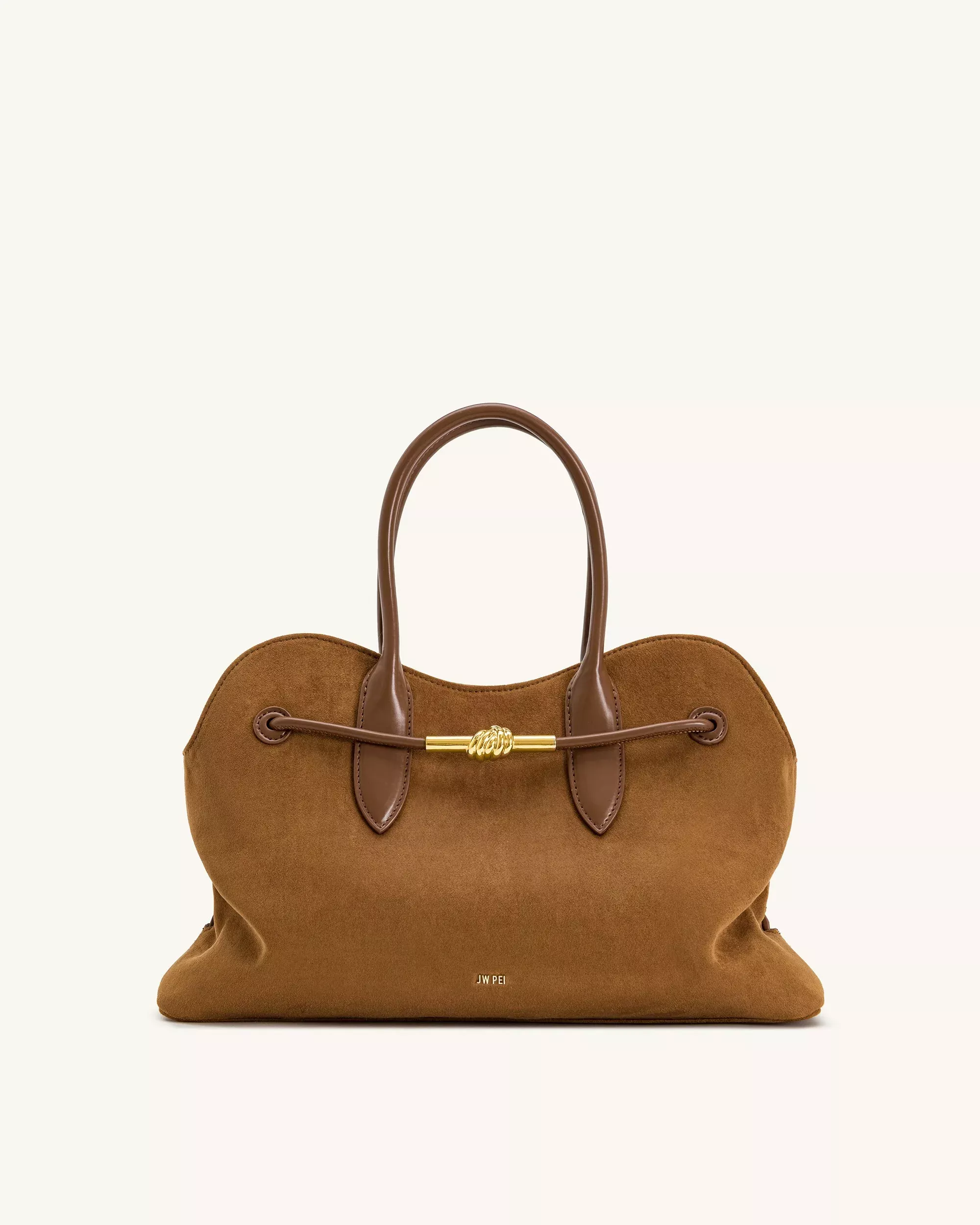 Adele Metal Rope Knot Tote Bag - Caramel Brown