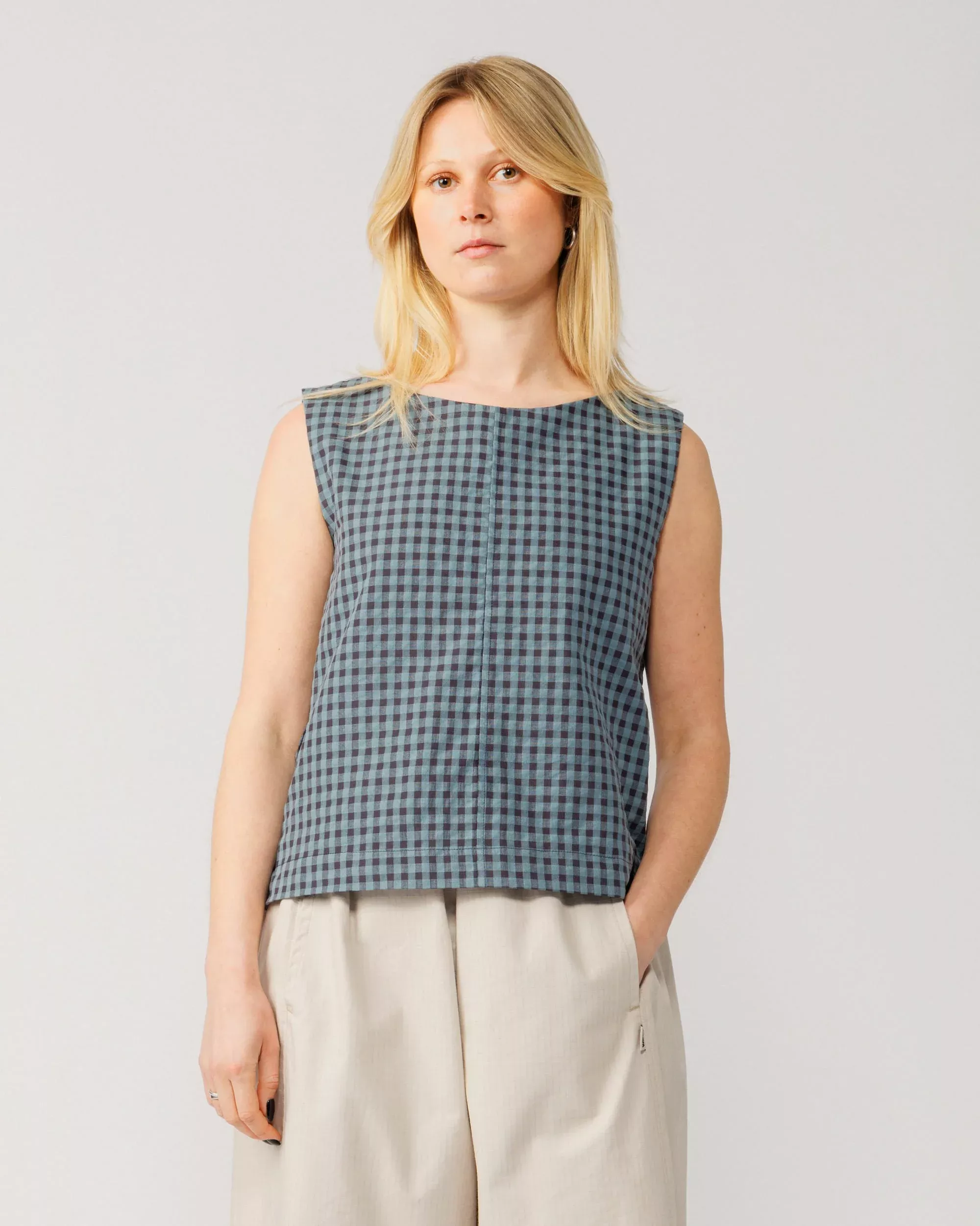 Aimee Top V2 - Navy Check