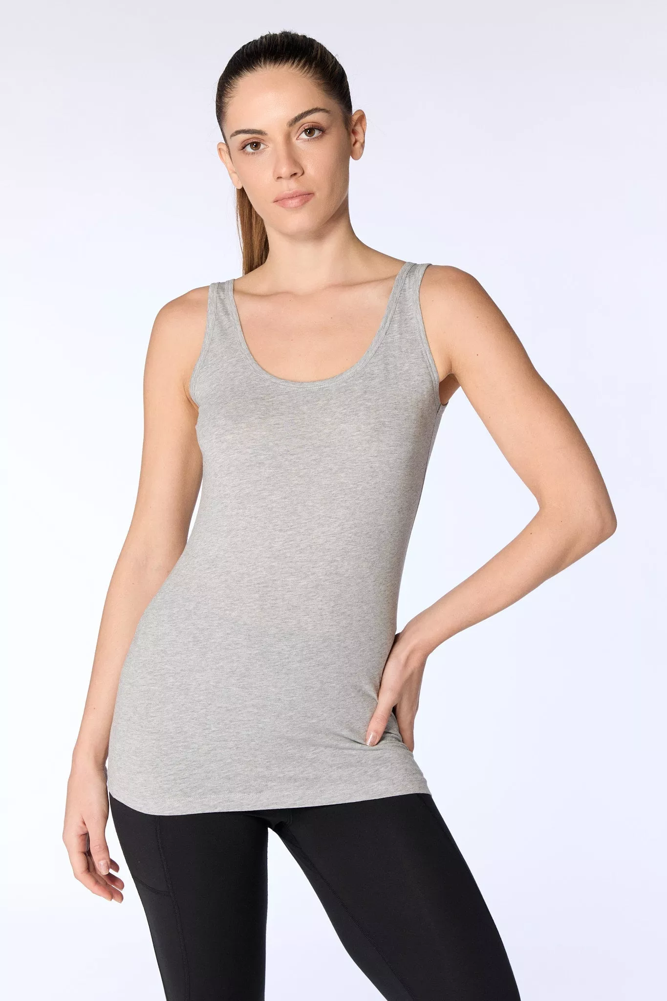 Albero Natur Tank Top Basic Grey Melange