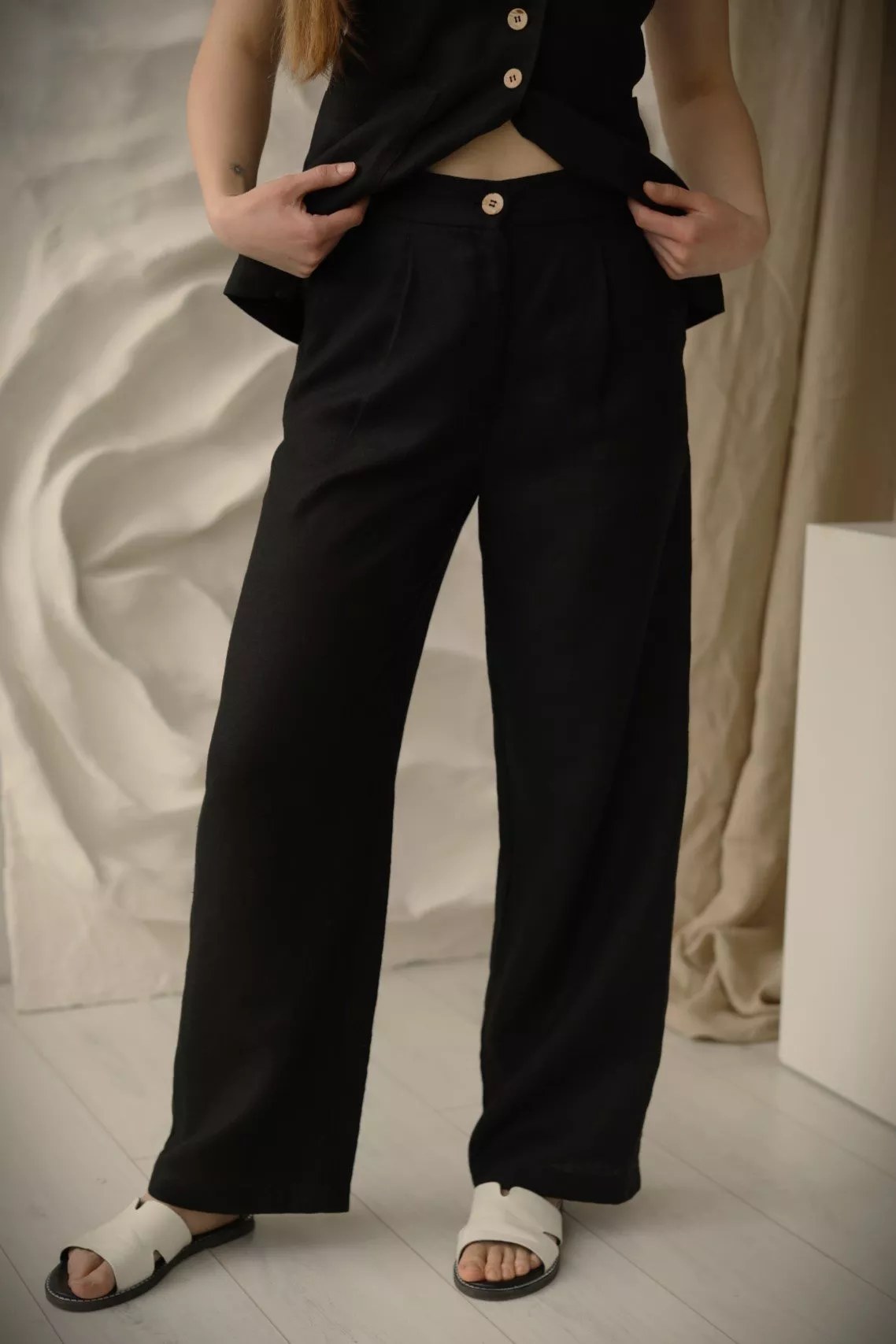 Amber Linen Pants Jakarta Black