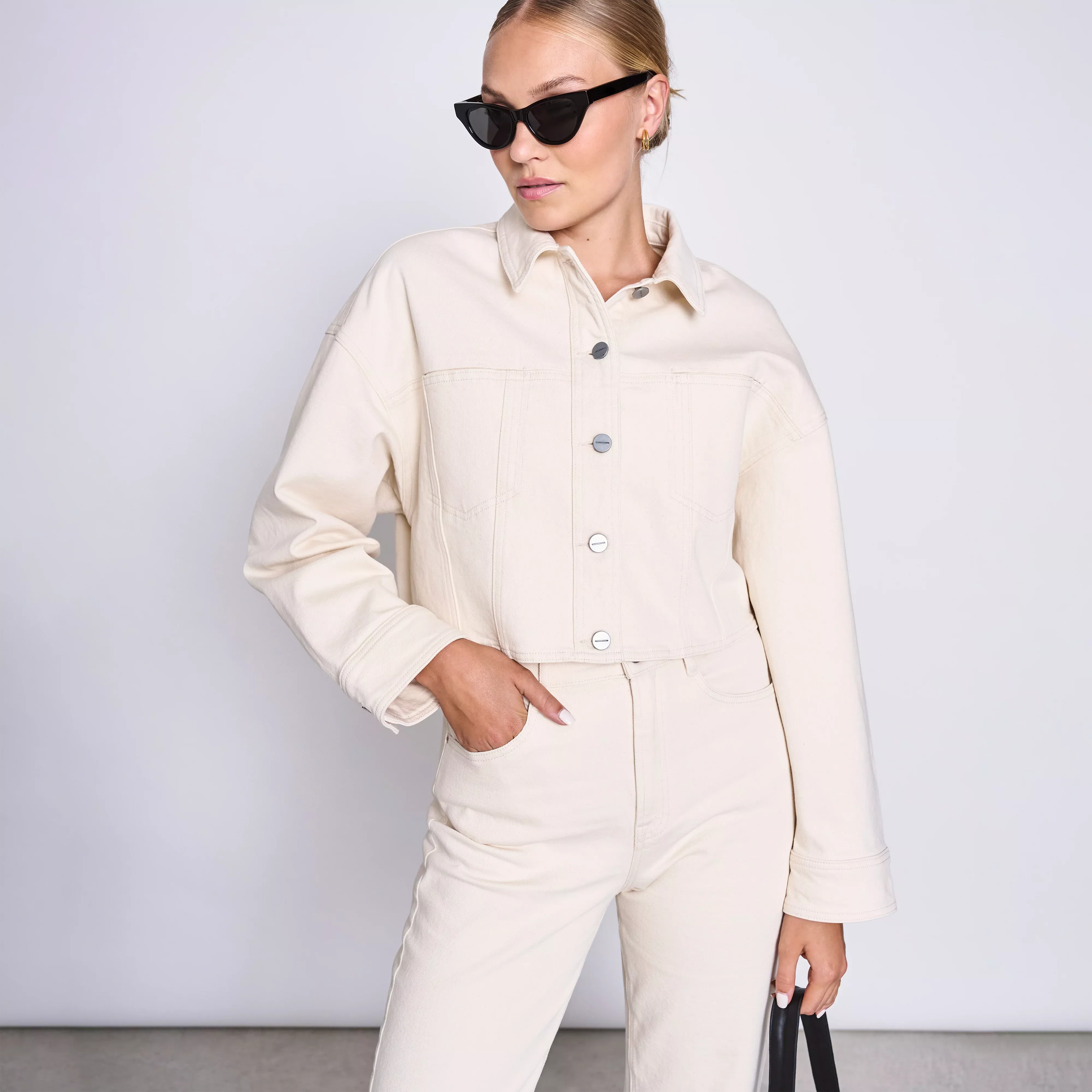 ARIA Jacket Non Stretch - Boxy Cropped - Ecru