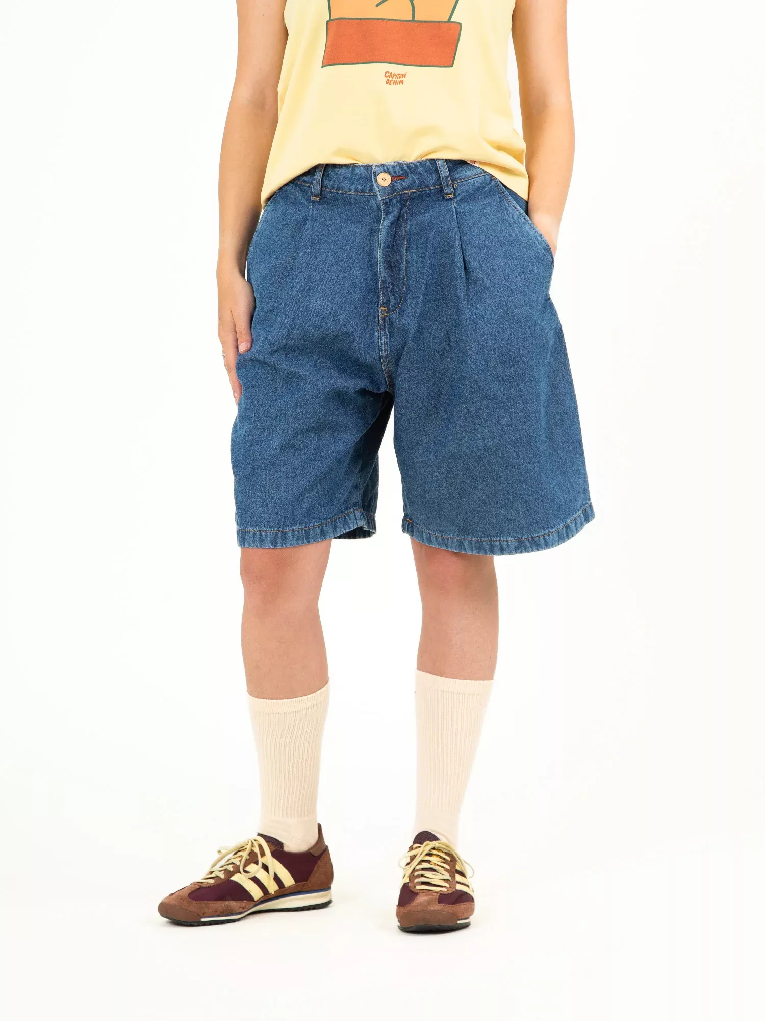Bermudas Vaqueras De Mujer Sabine Mid Blue