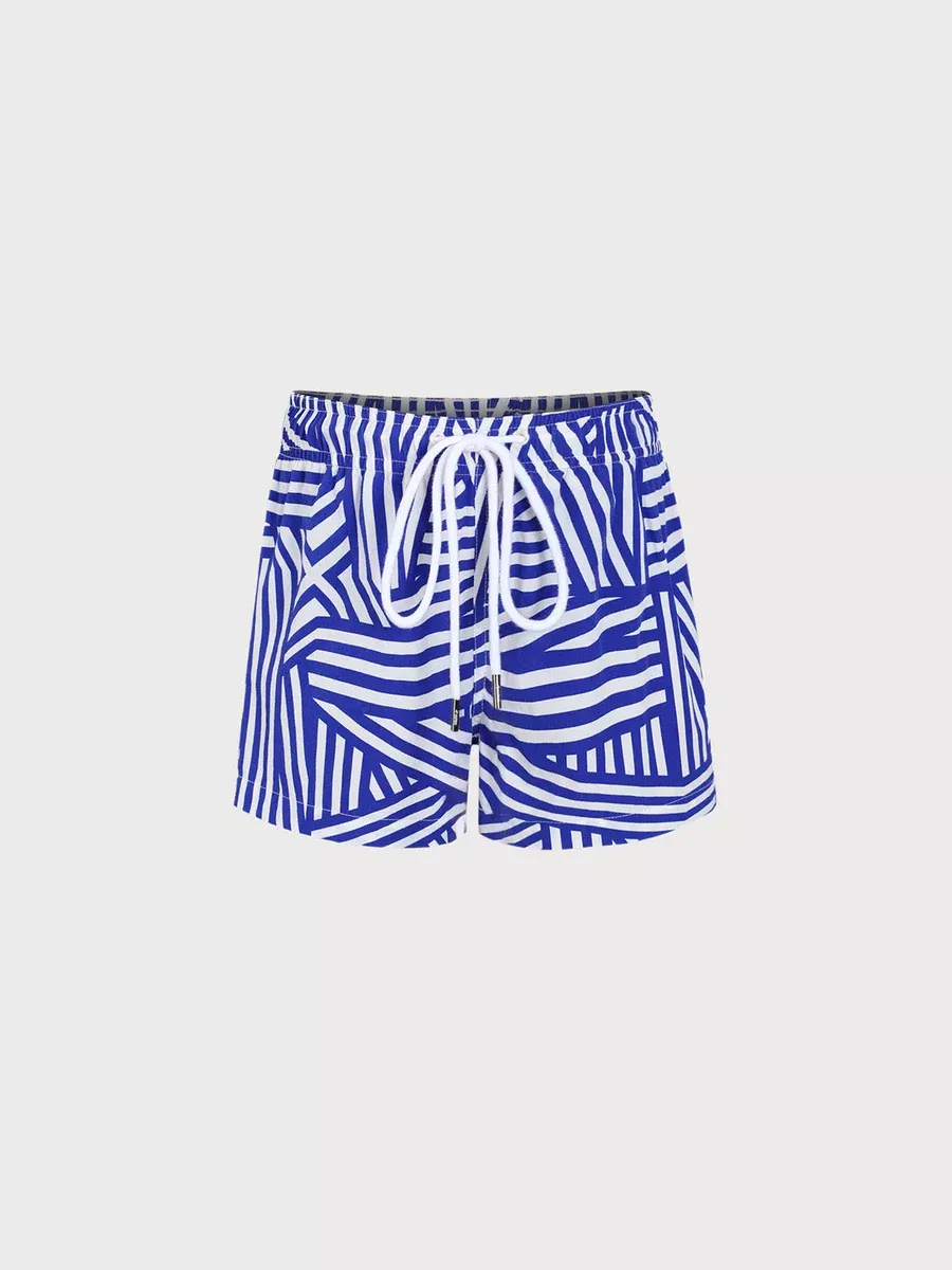 Boys' Navy Geometric Swim Shorts