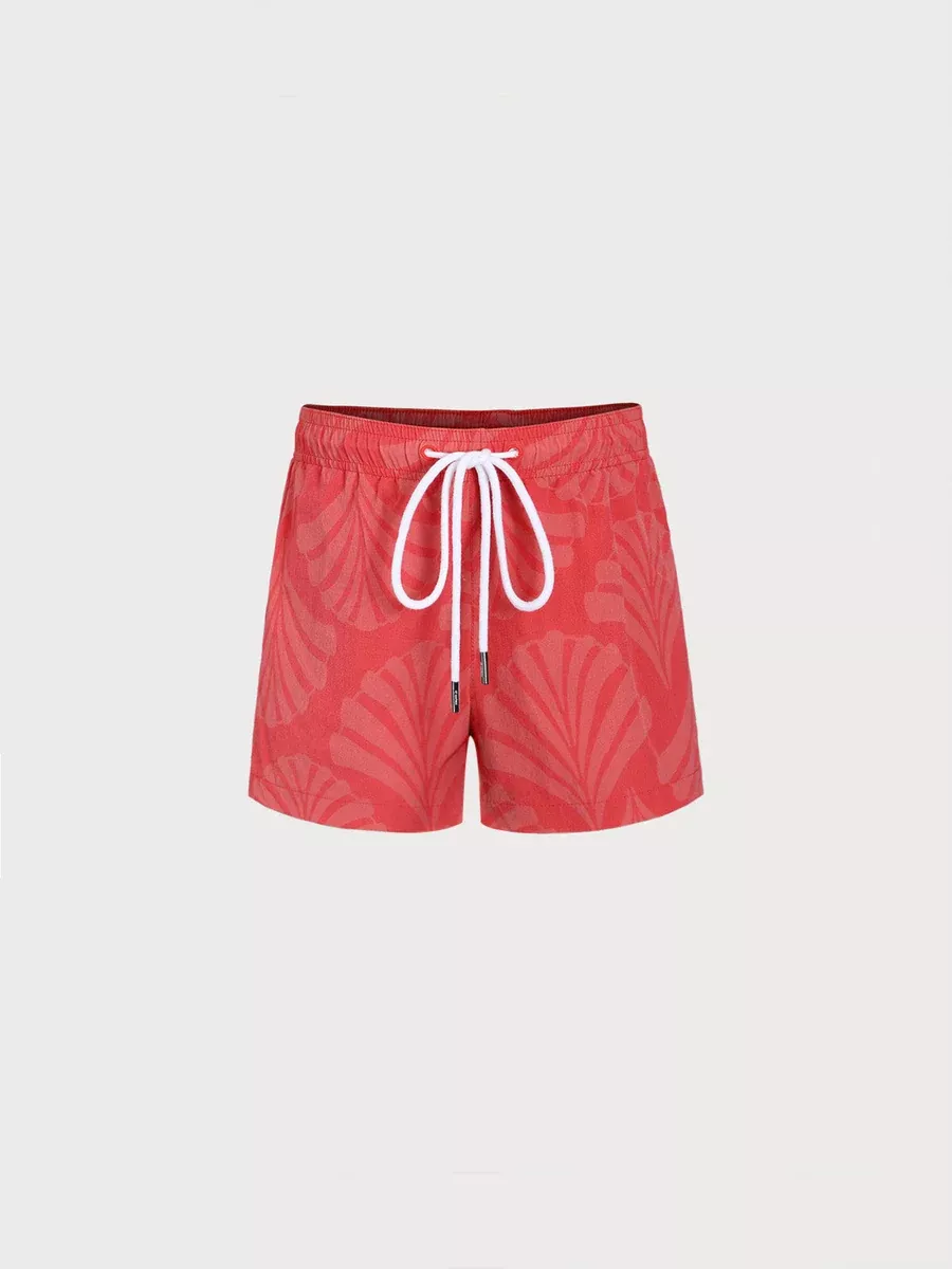 Boys' Red Floral Swim Shorts