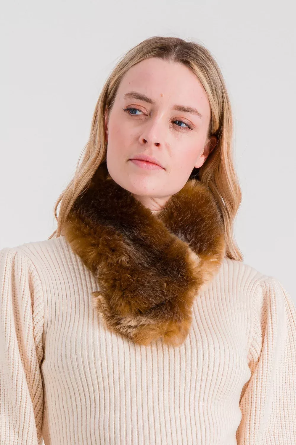Brown Faux Fur Collar - MAUDE