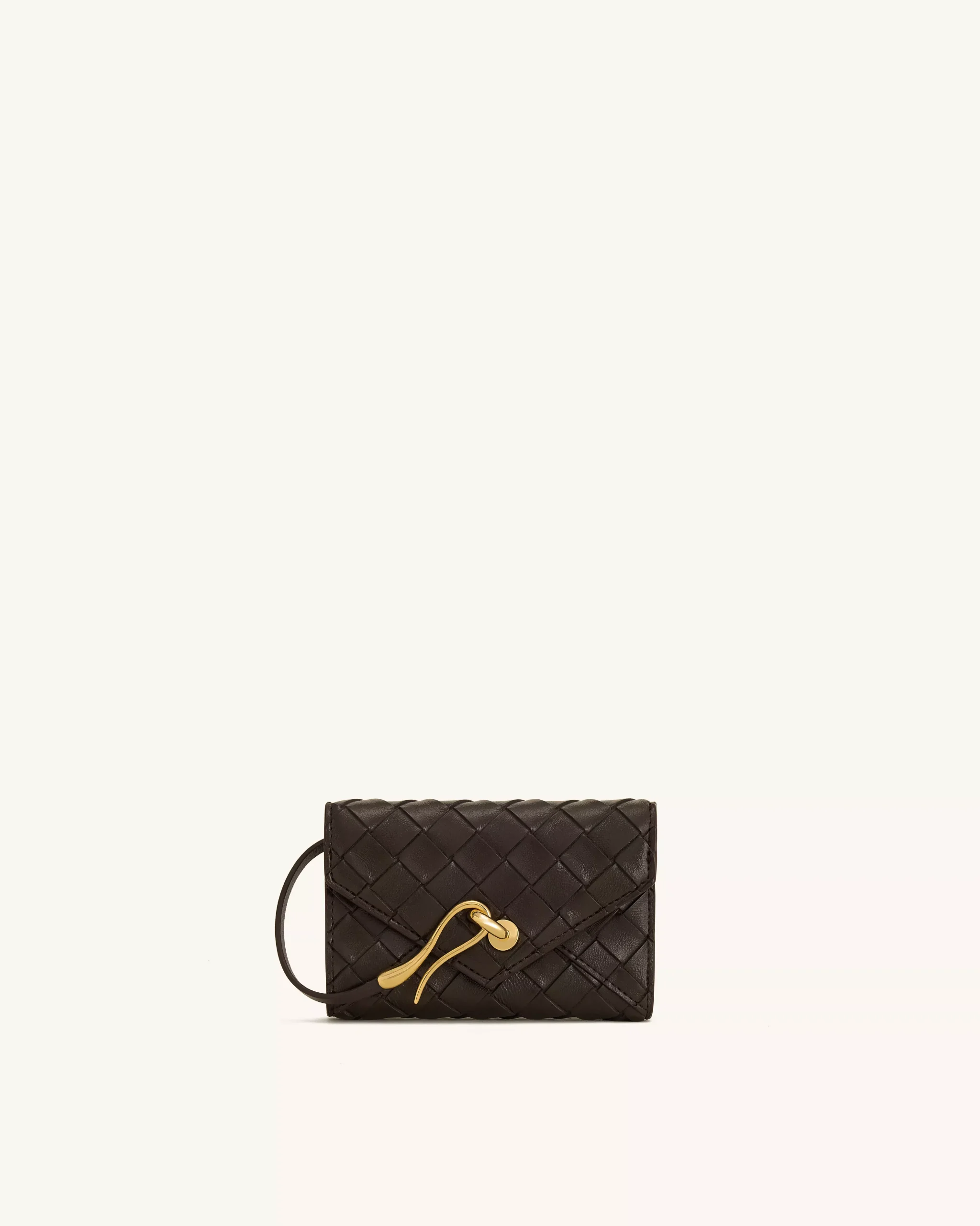 Celeste Woven Textured Envelope Wallet - Chocolate