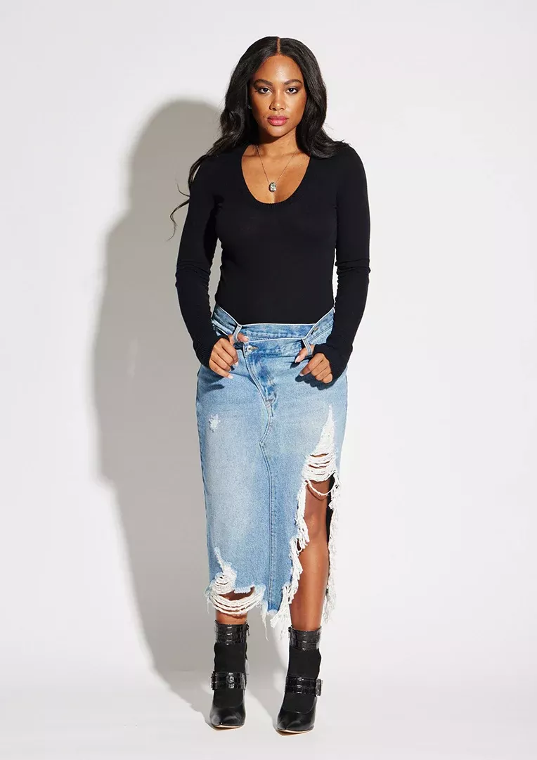 Cross Over Midi Skirt
