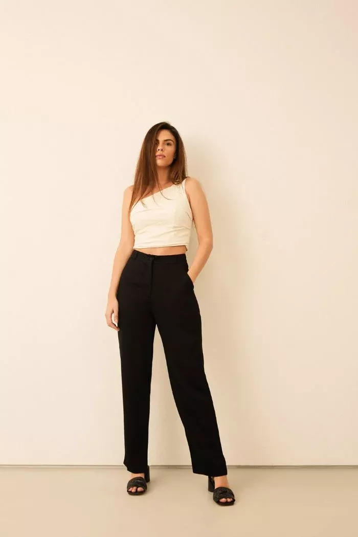 Fluid Tailored Pants Black
