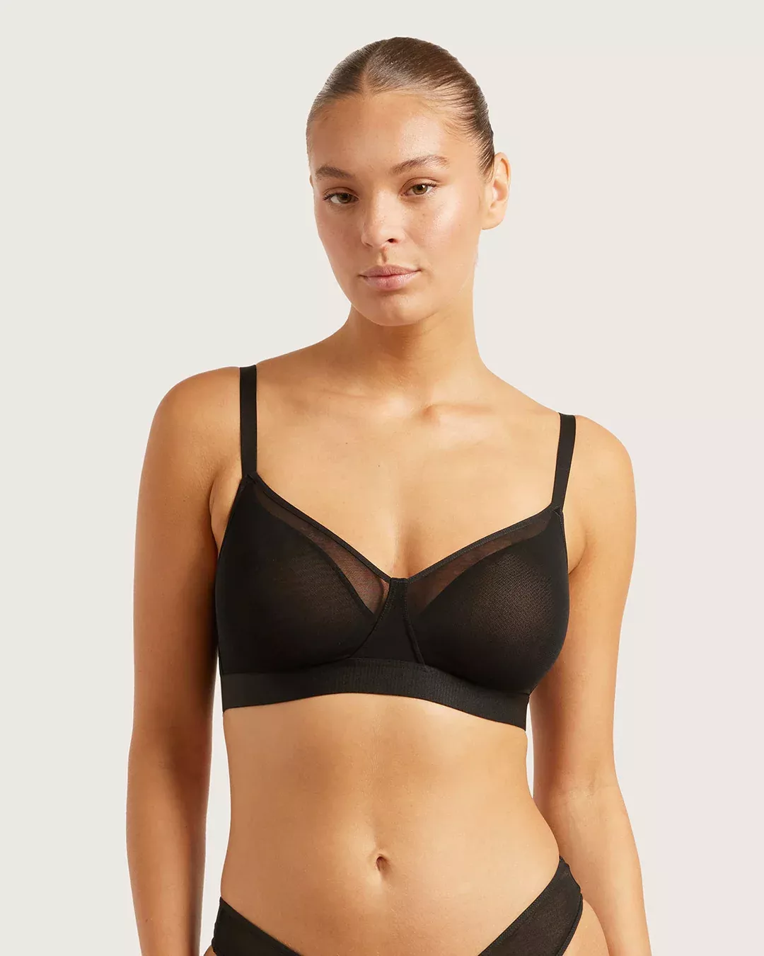 FreeMesh Full Bust Wireless Bra - Black