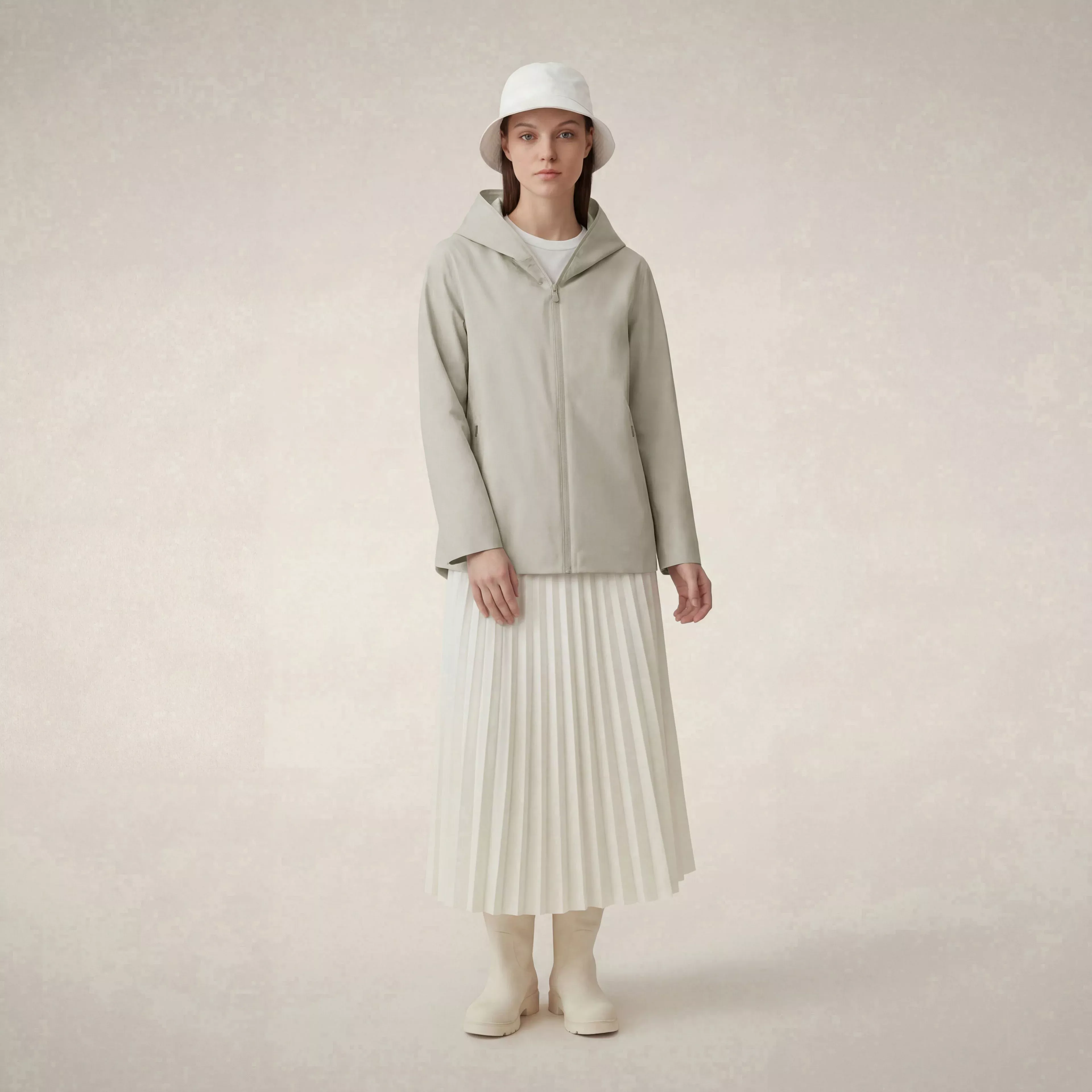 Giacca impermeabile donna Dawa beige chiaro