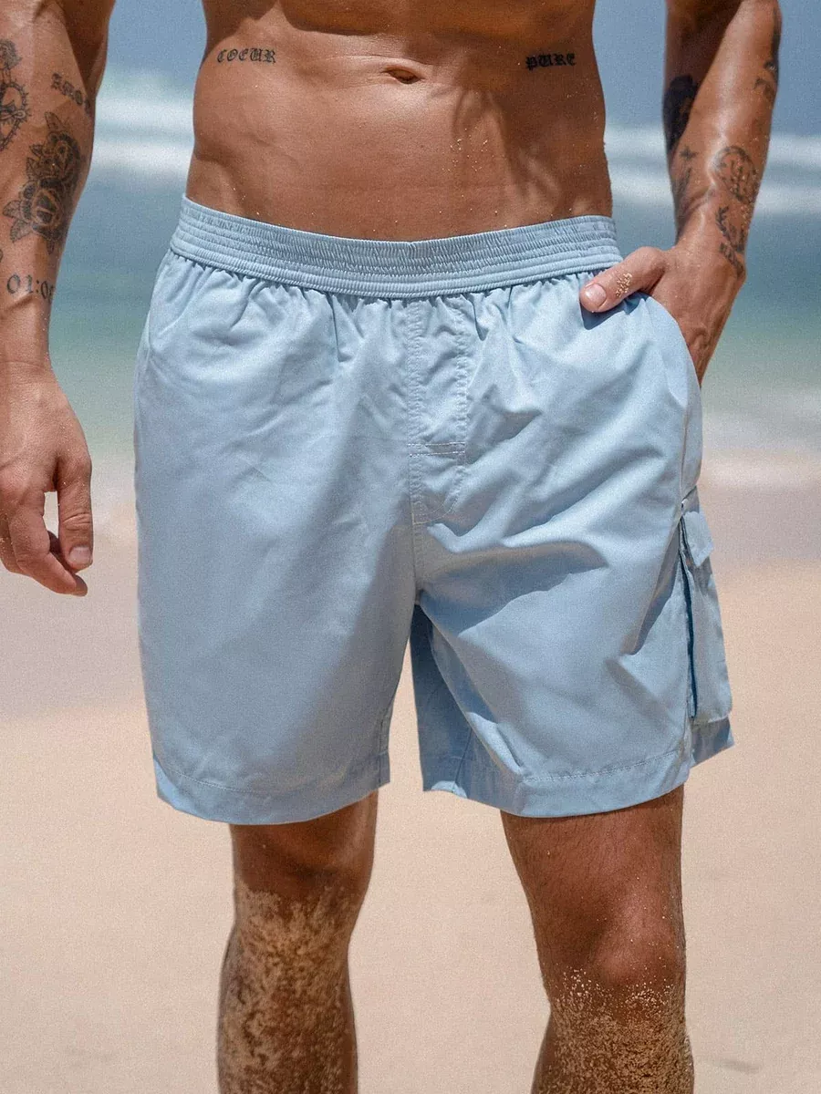 Hapnix - The Light Blue Men's 5" Swim Trunks
