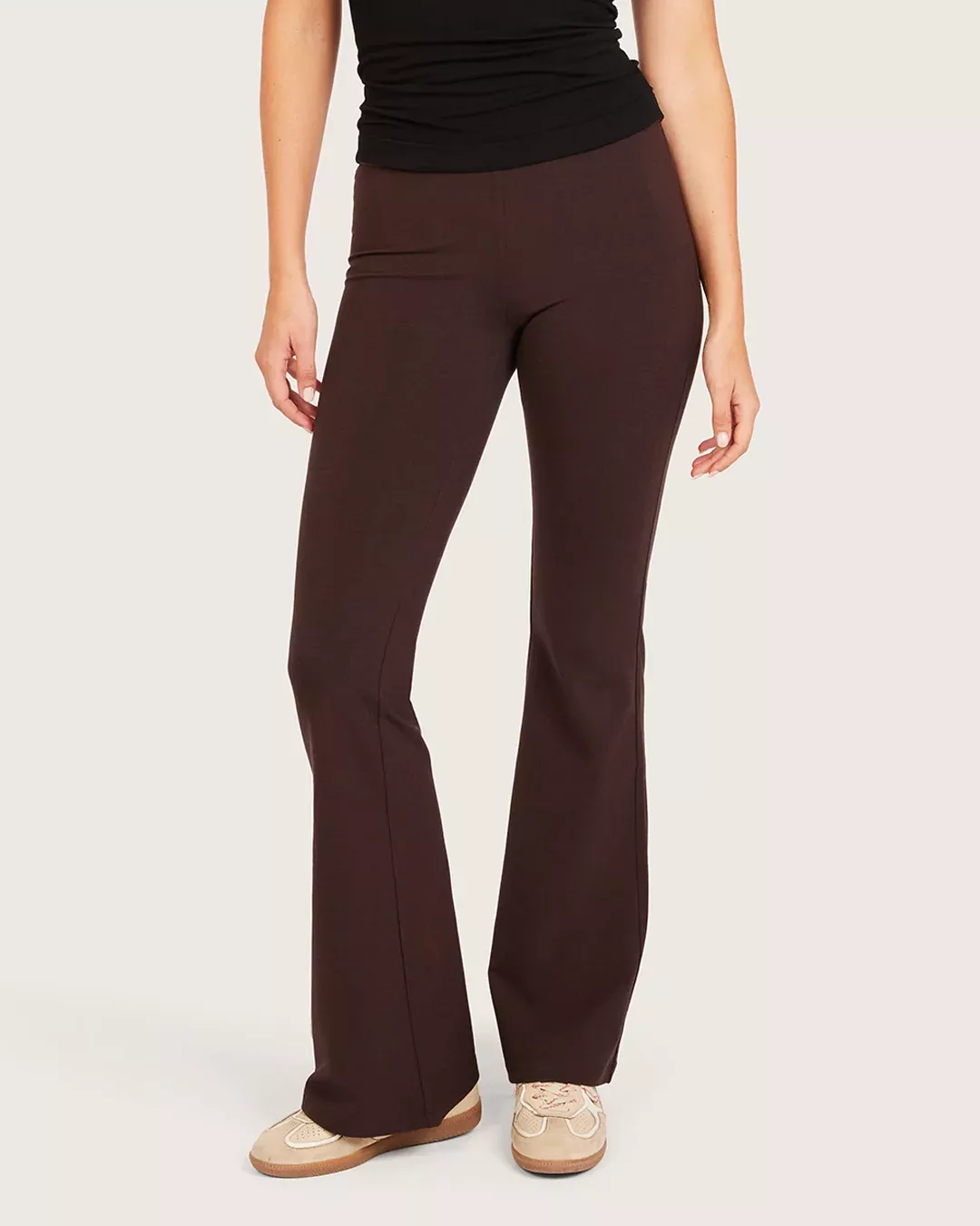 High Waist Flare Pants - Regular - Carob