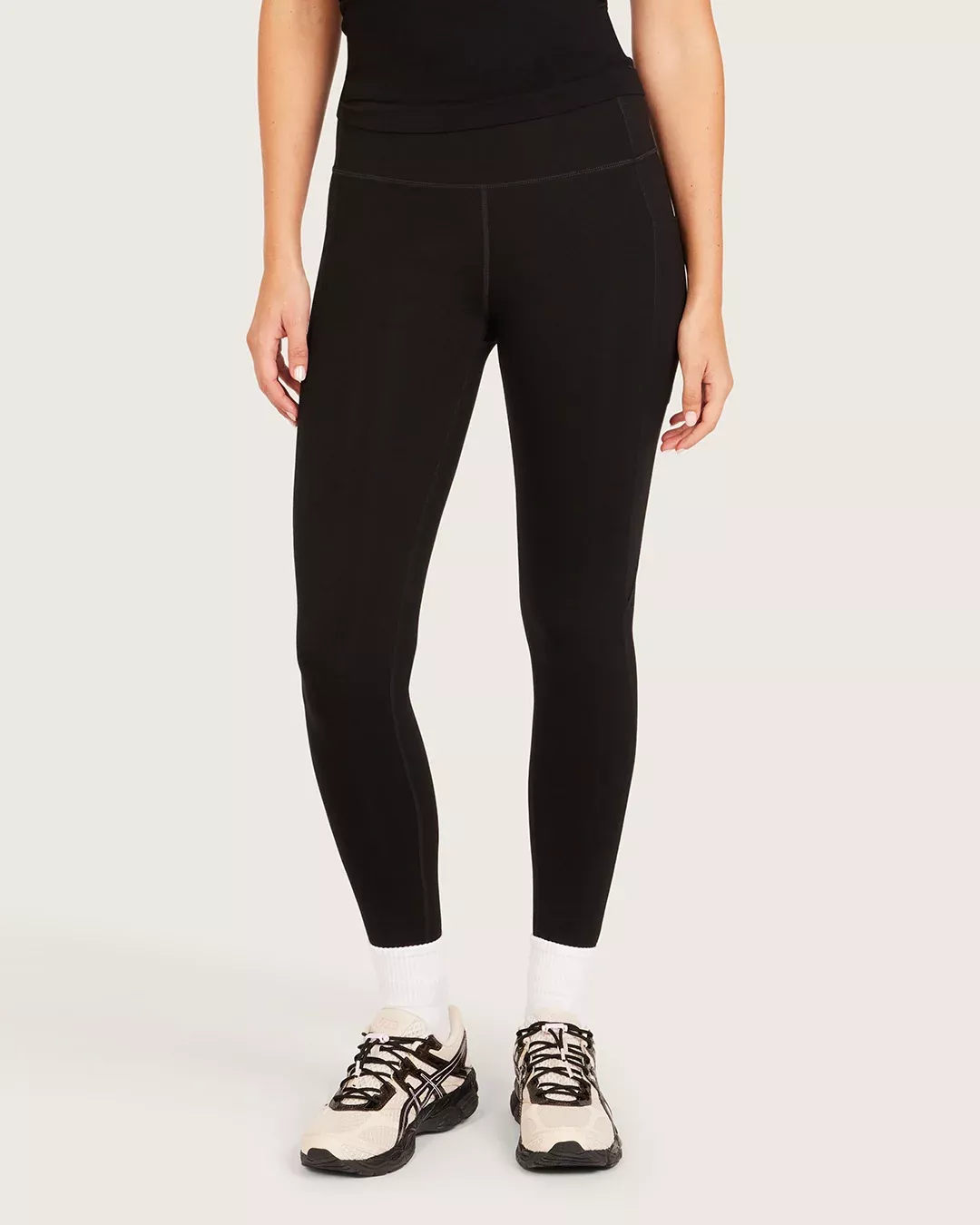 High Waist Leggings with Pocket - Black