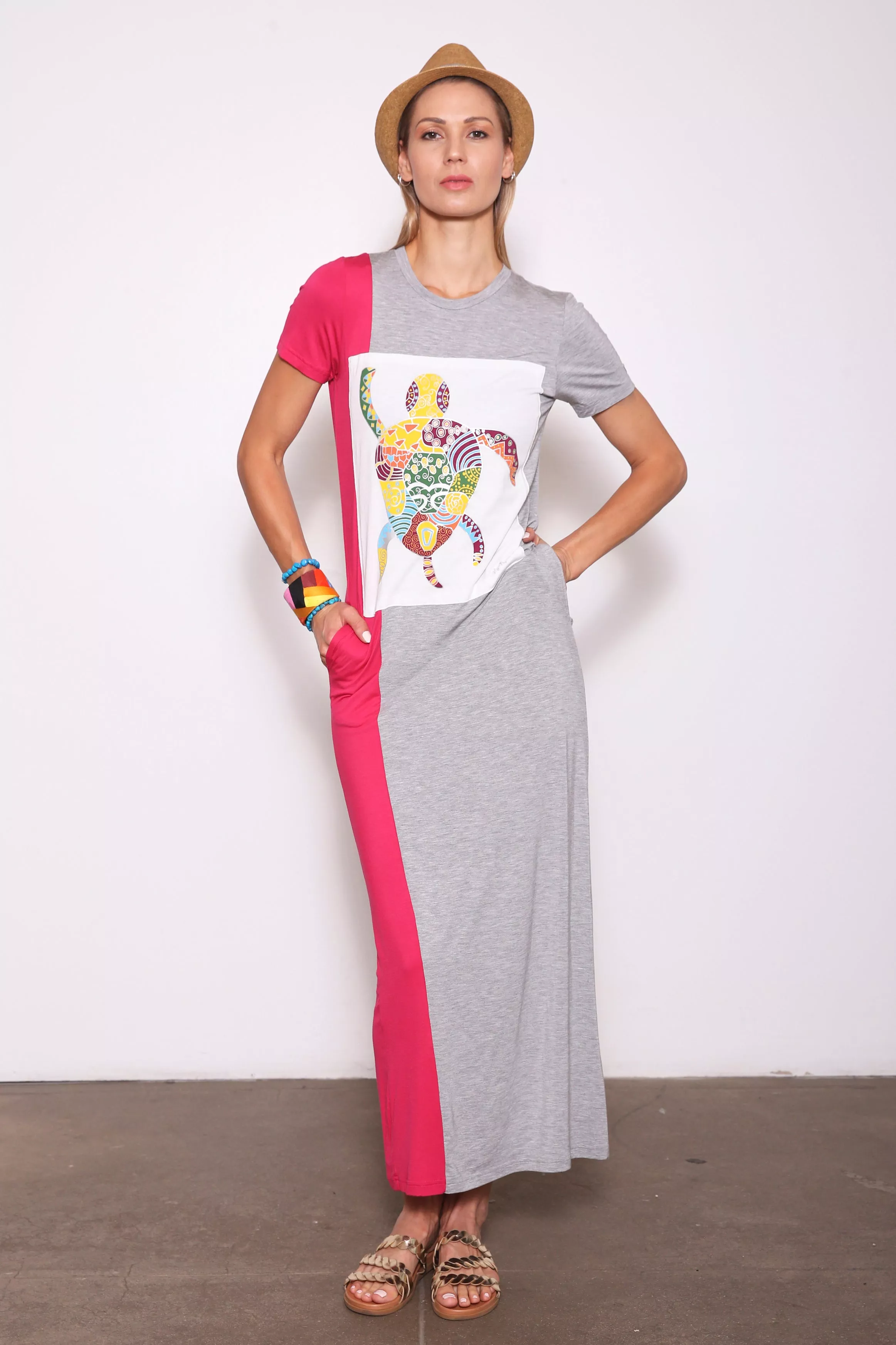 KINDOM Dress Madi-Tate Upcycled Grey/Red