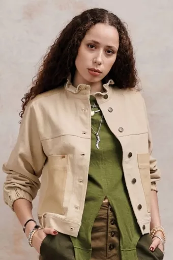 KOMODO Jacket Ruffle Dark Sand