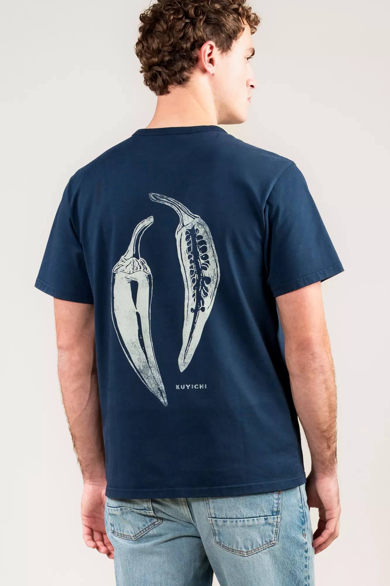 Kuyichi T-Shirt Liam Pepper Midnight Blue