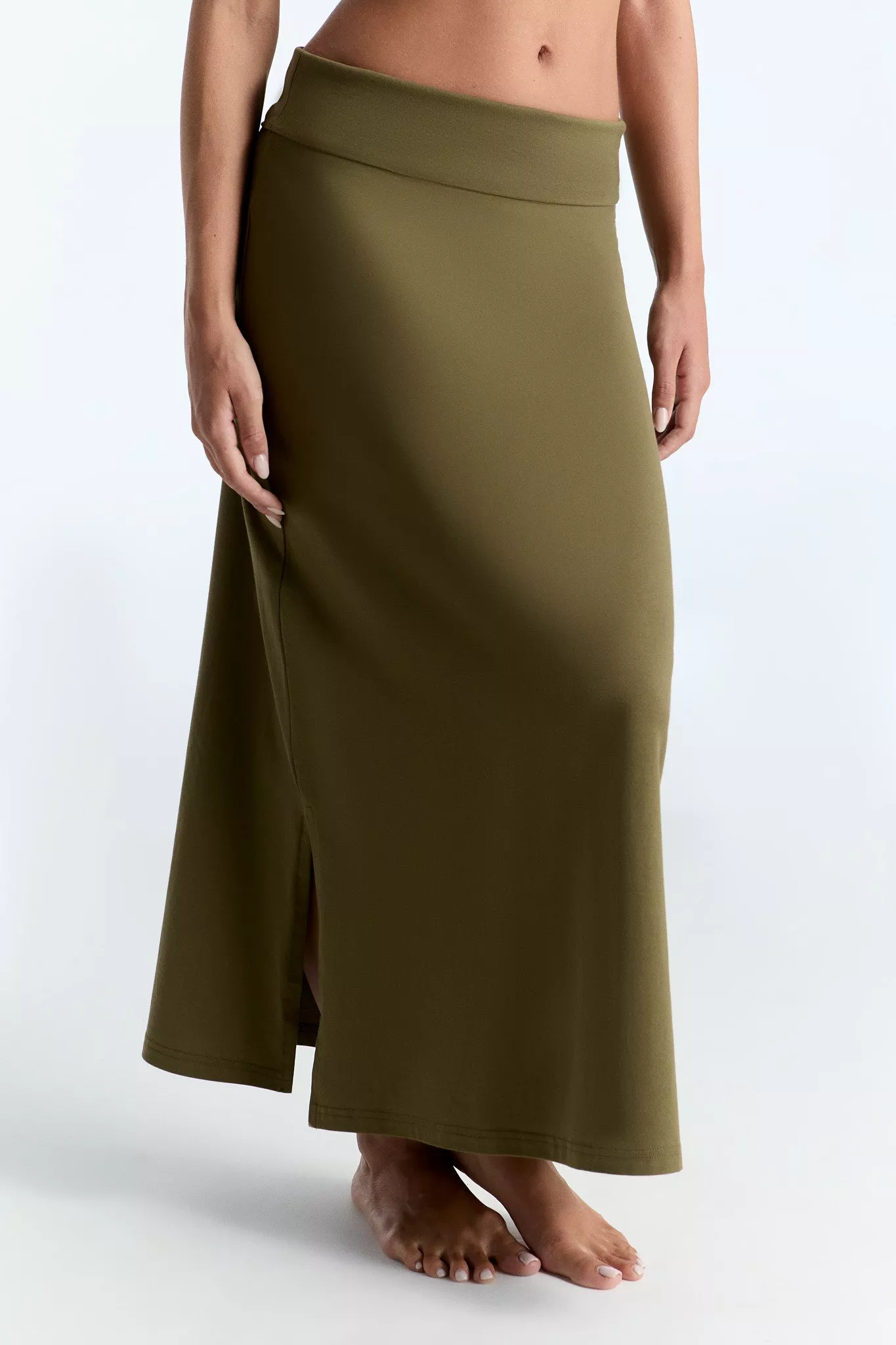 Leela Cotton Maxi Skirt Olive