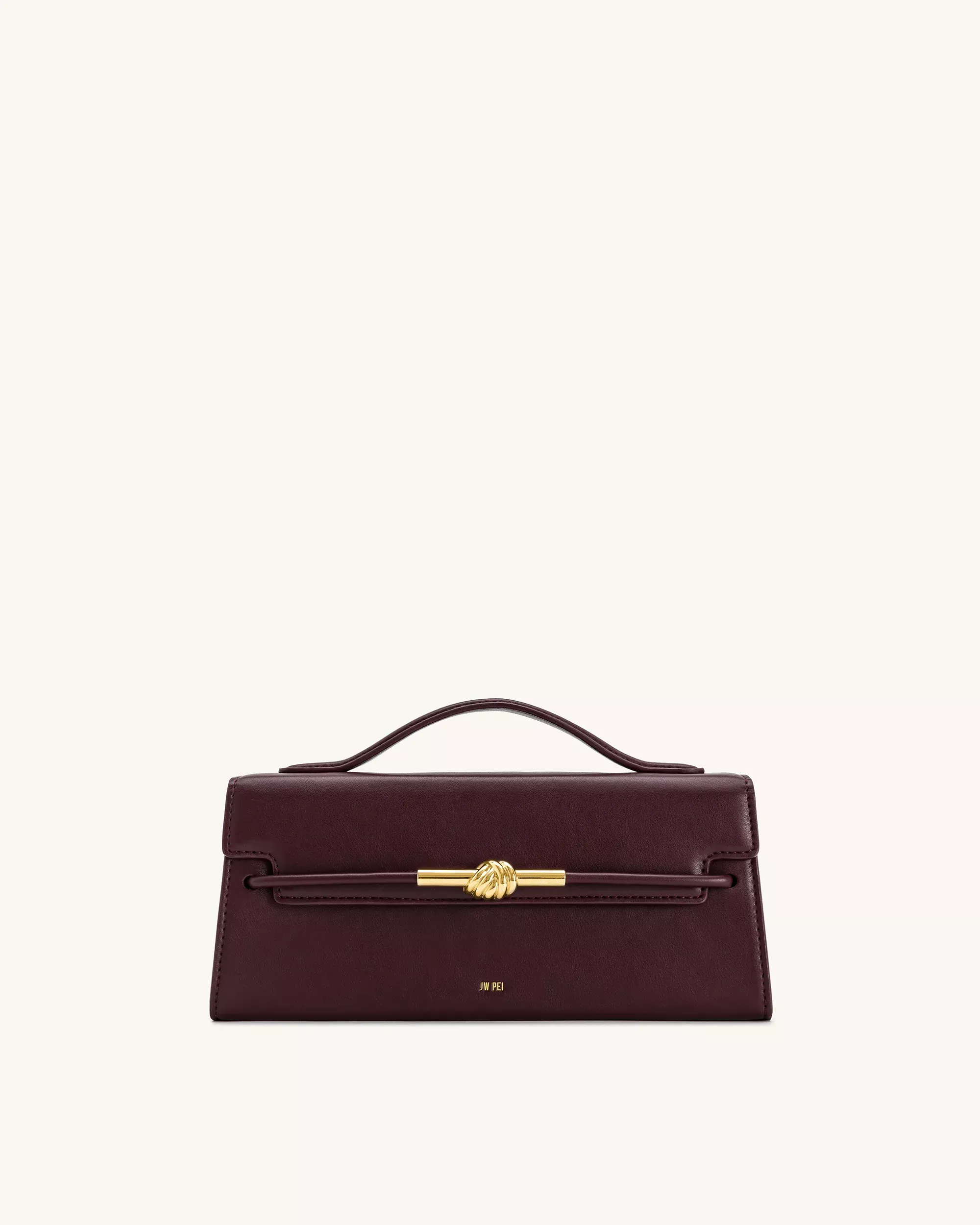 Lena Metal Rope Knot Top Handle Bag - Deep Claret
