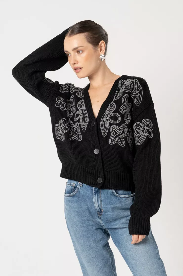 LOVJOI Cardigan Leylah Black Grey