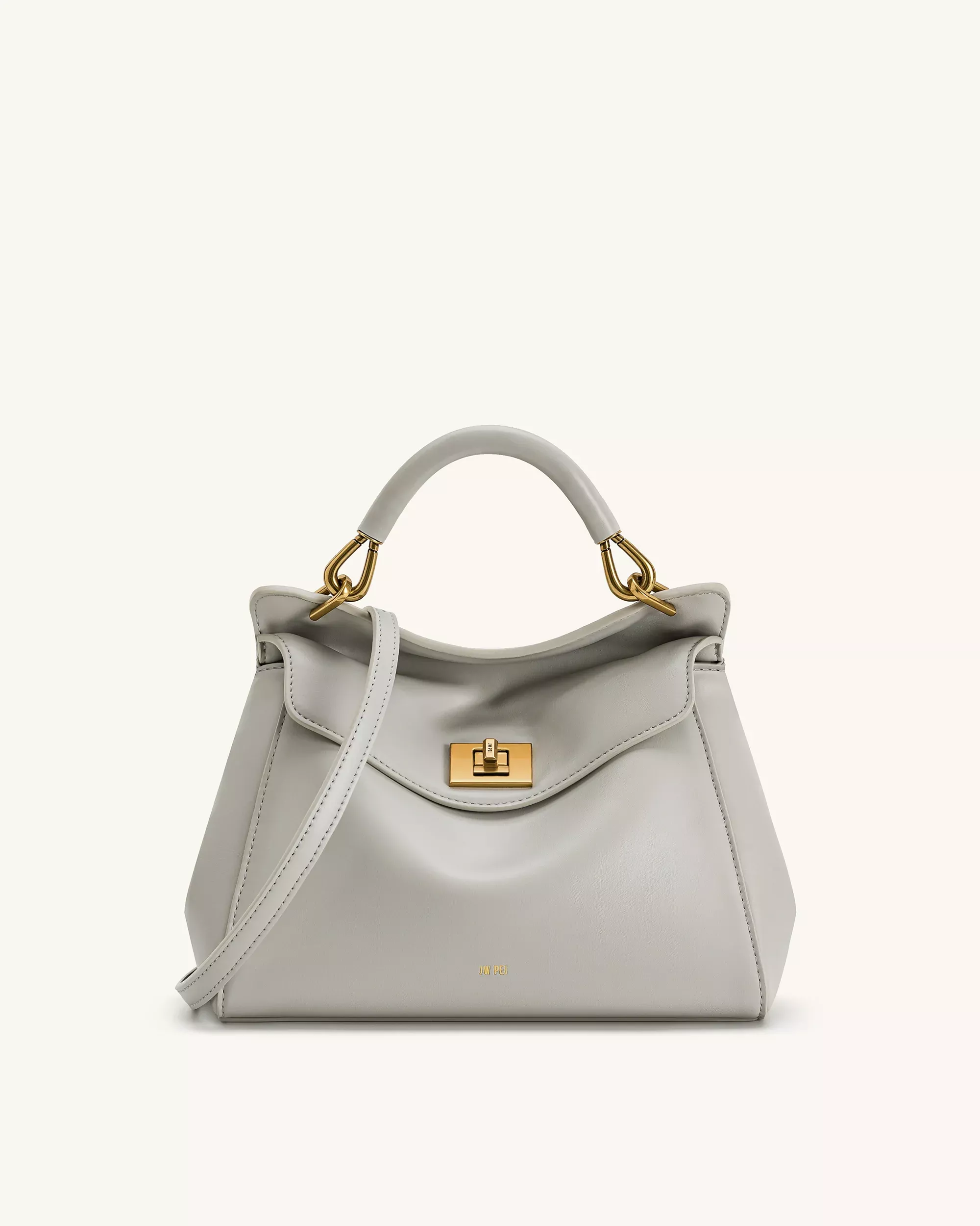 Lucia Classic Top Handle Bag - Light Gray