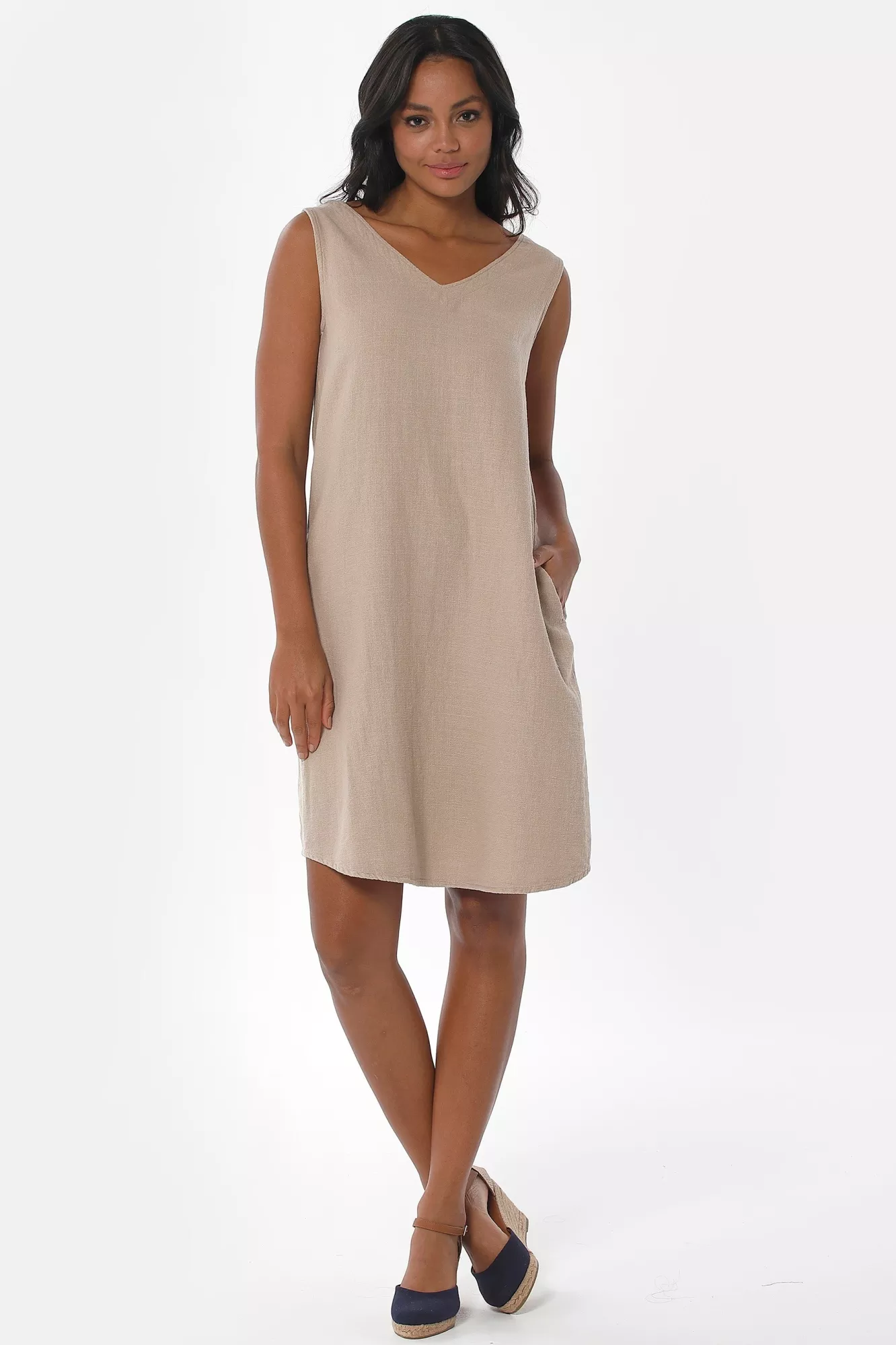 ORGANICATION Dress Sleeveless Beige