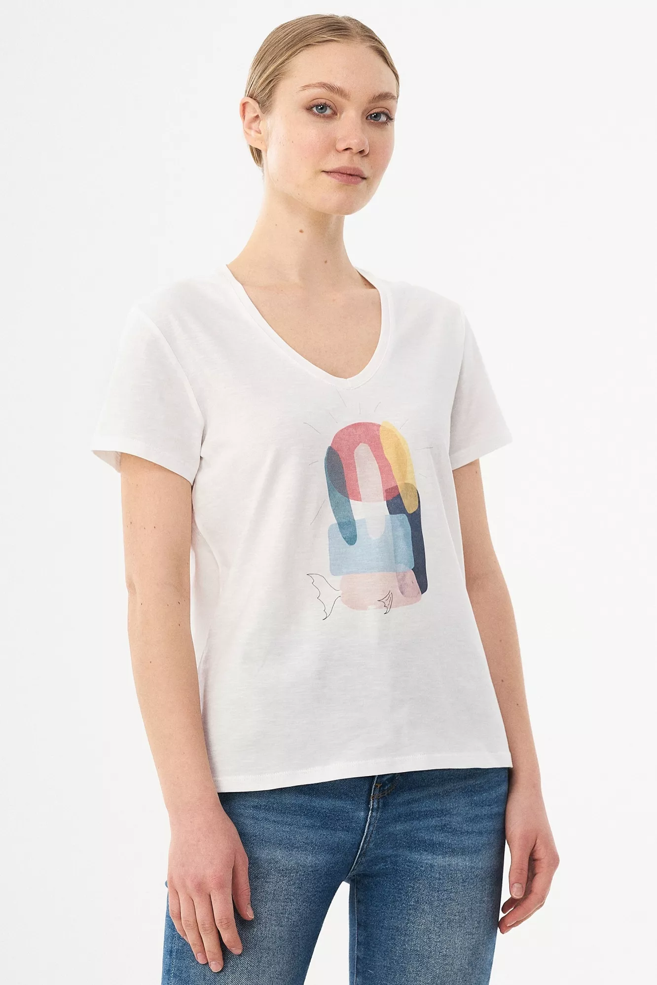 ORGANICATION T-Shirt Organic Cotton Print White