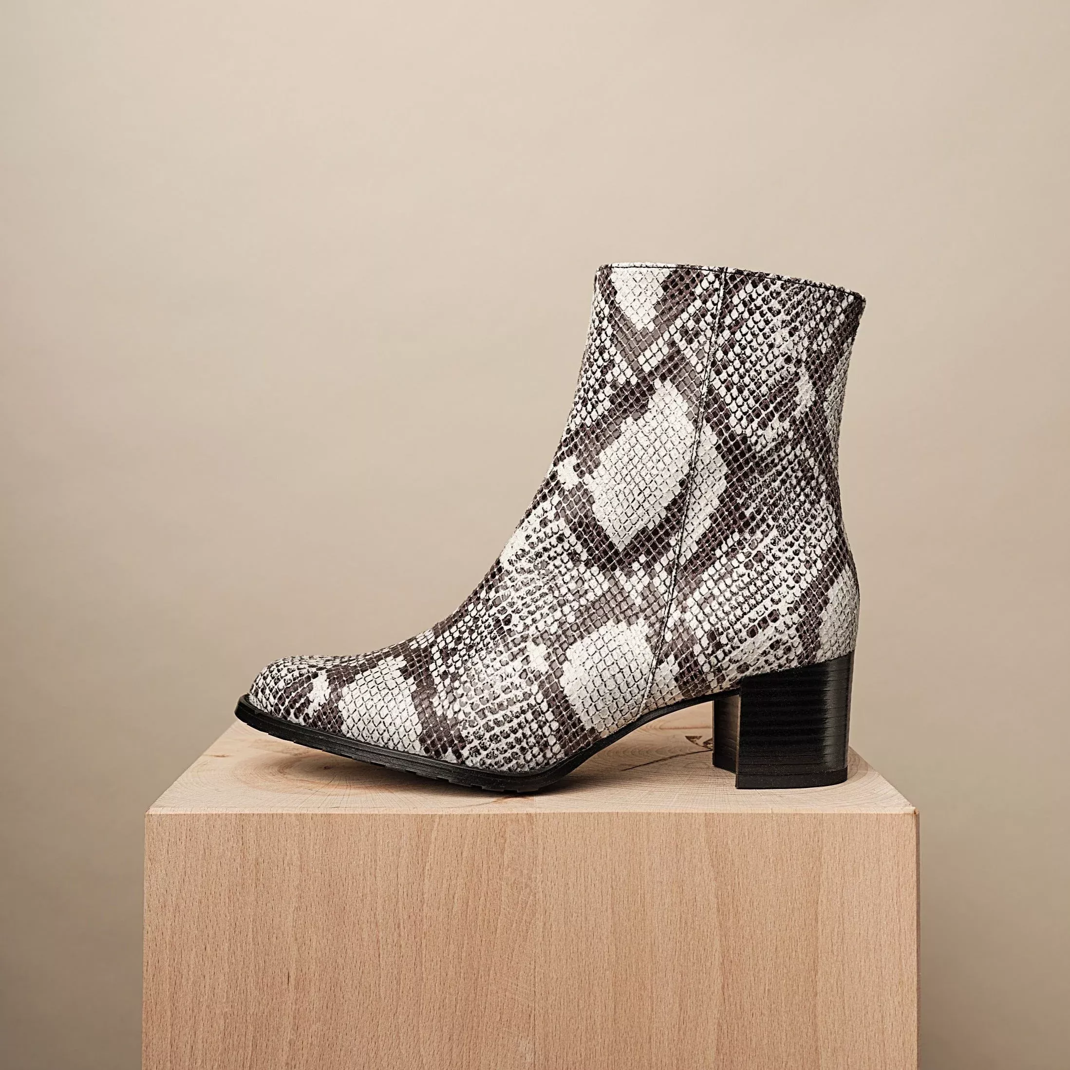 Patti Ankle Bootie White Snake