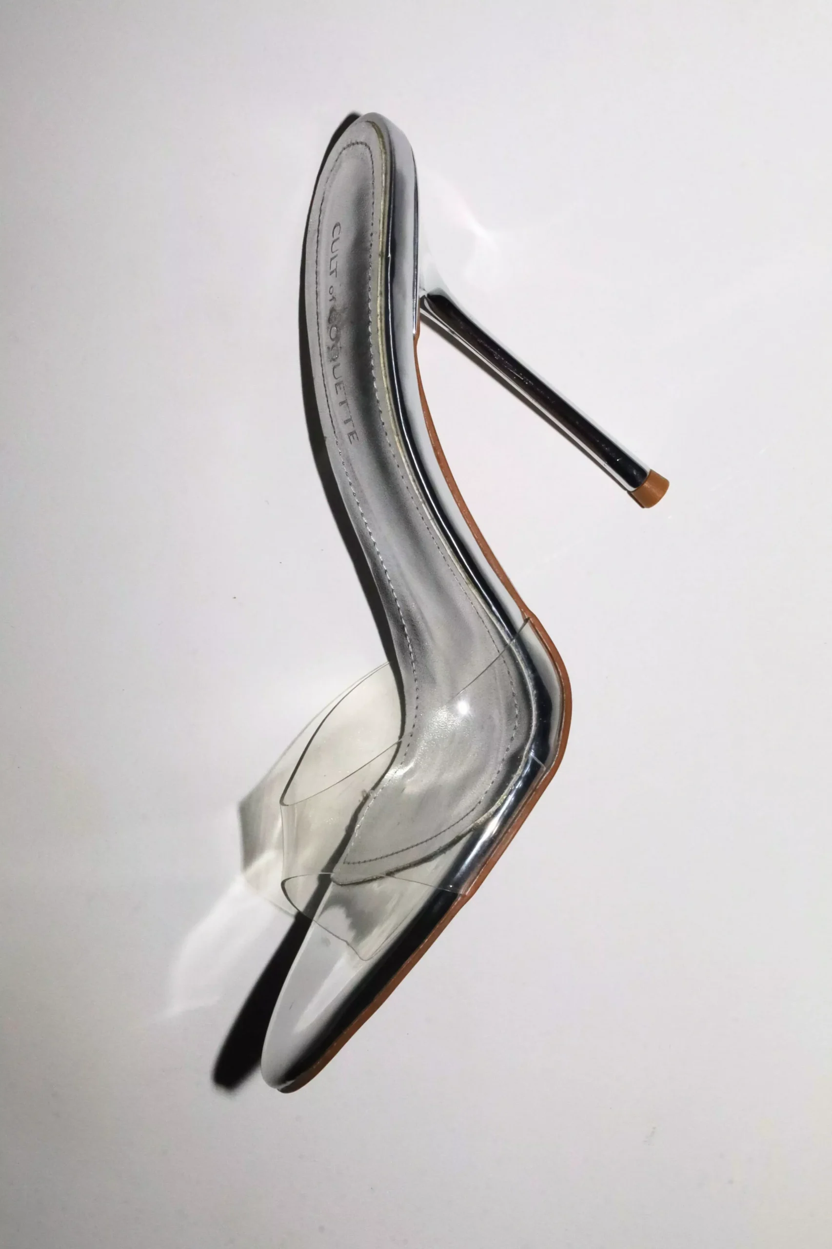 Pia Clear Silver Mules 120 mm