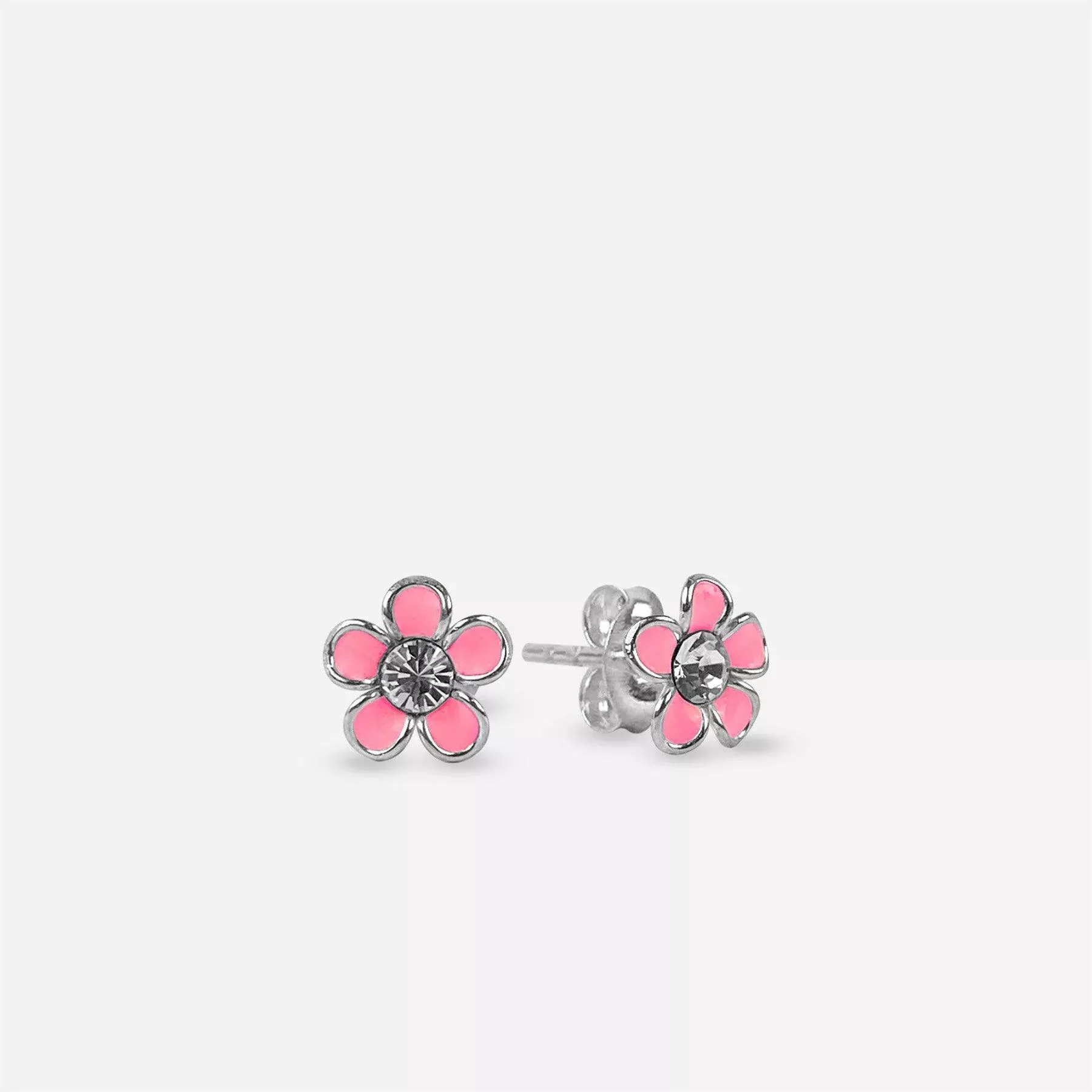 Pink Sakura Flower Stud Earrings