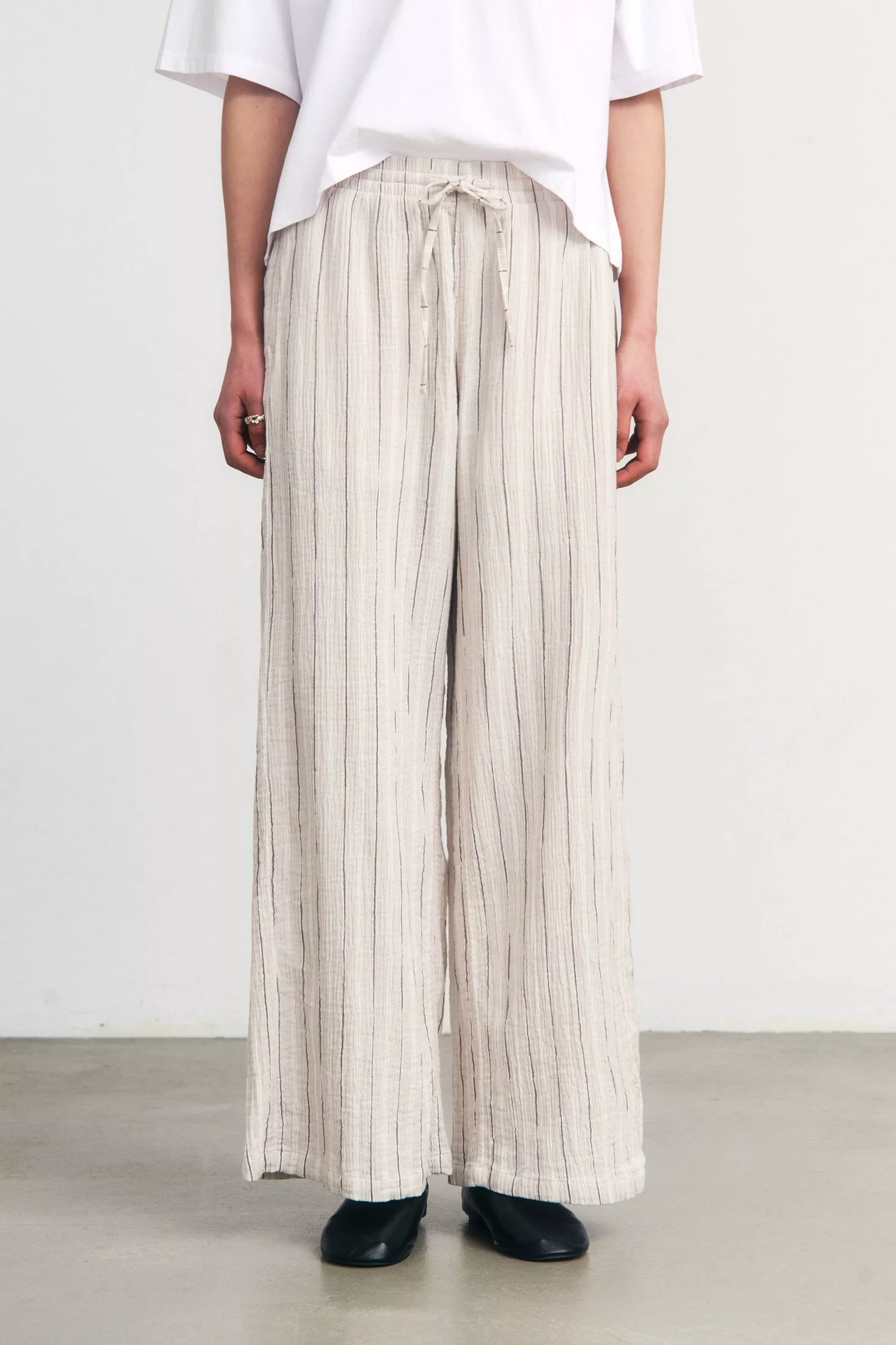 Rotholz Pants Lightweight Flared Sand Stripe