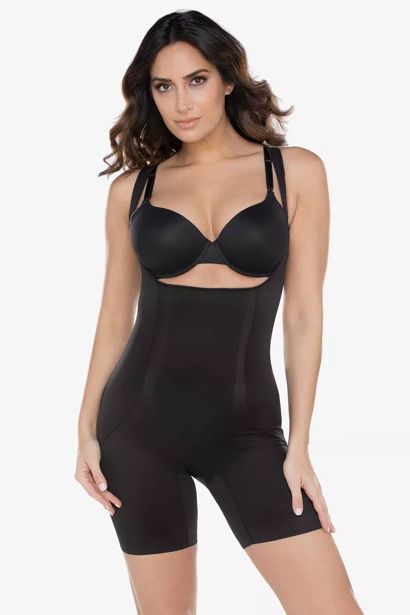 Shape Away Open Bust Thigh Slimmer Bodysuit