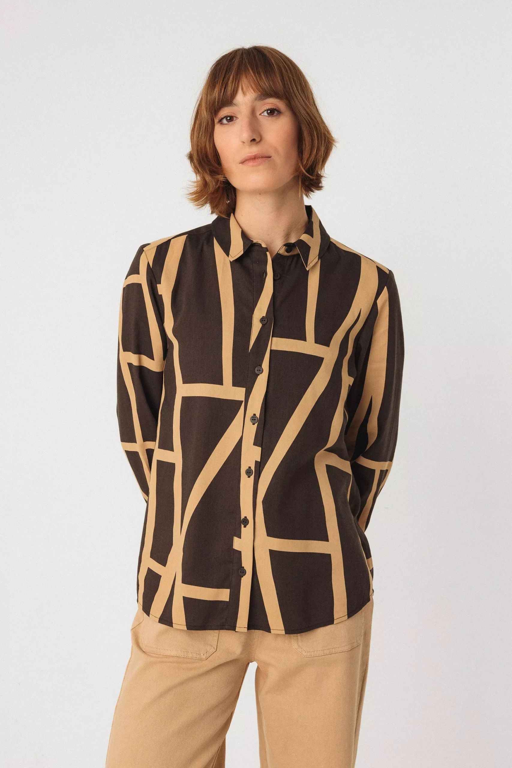 SKFK Shirt Asune Brown