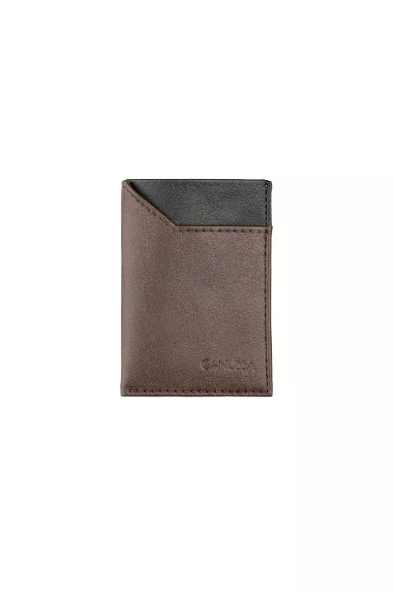 Slim card holder - Brown/Black