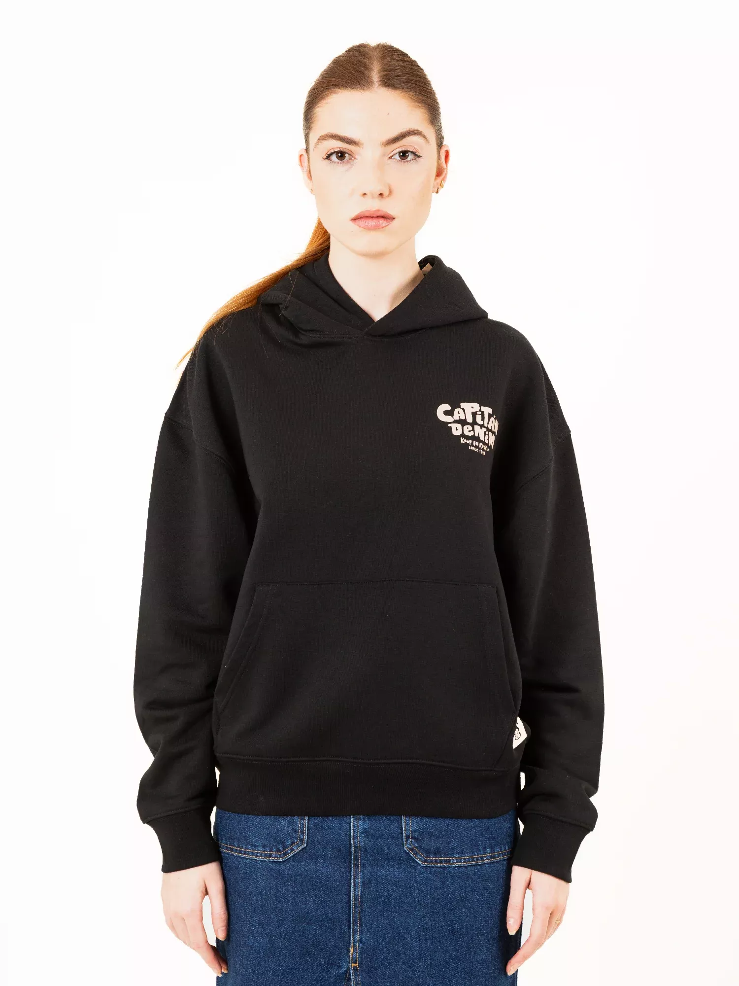 Sudadera Hoodie Black Logo Capitan Denim