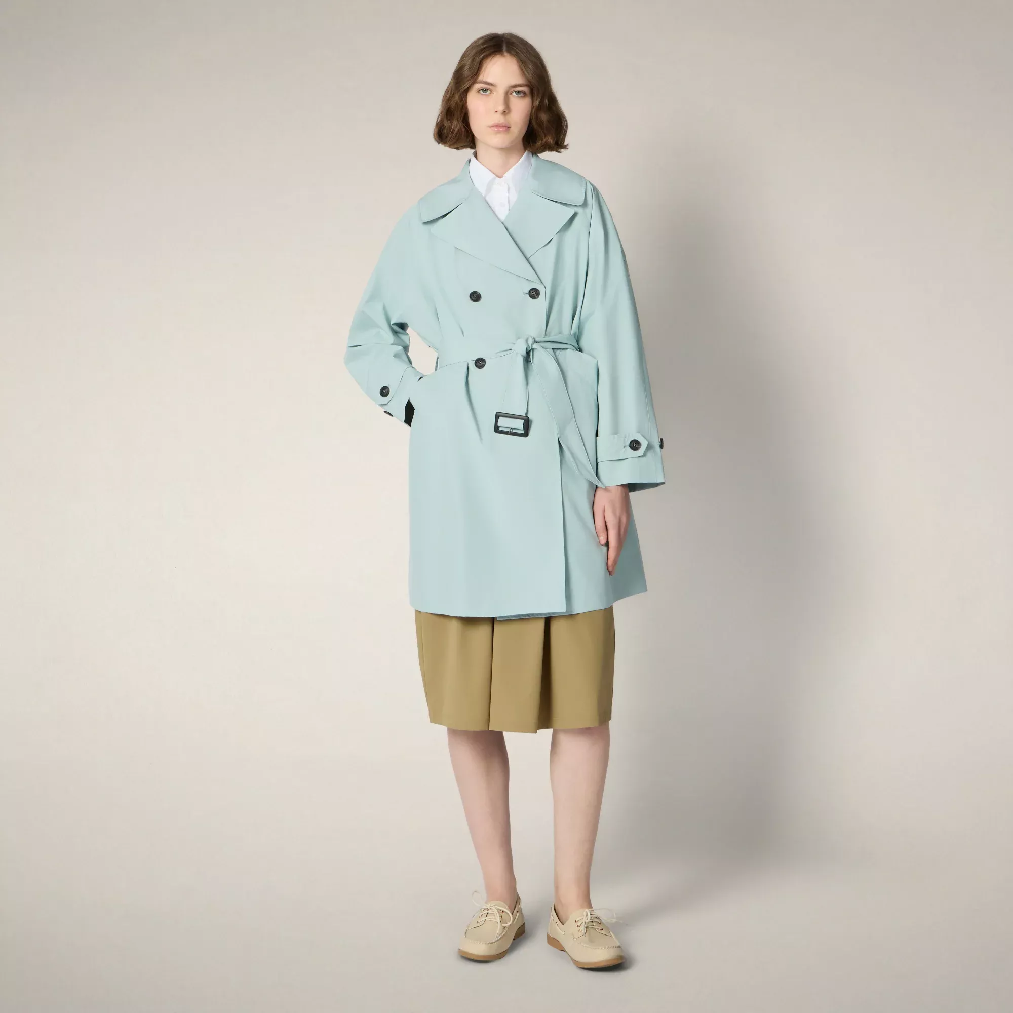 Trench donna Livia azzurro isola