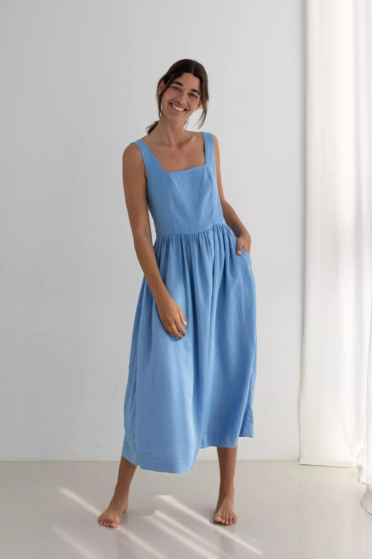 TWOTHIRDS Dress Formentera Denim Blue