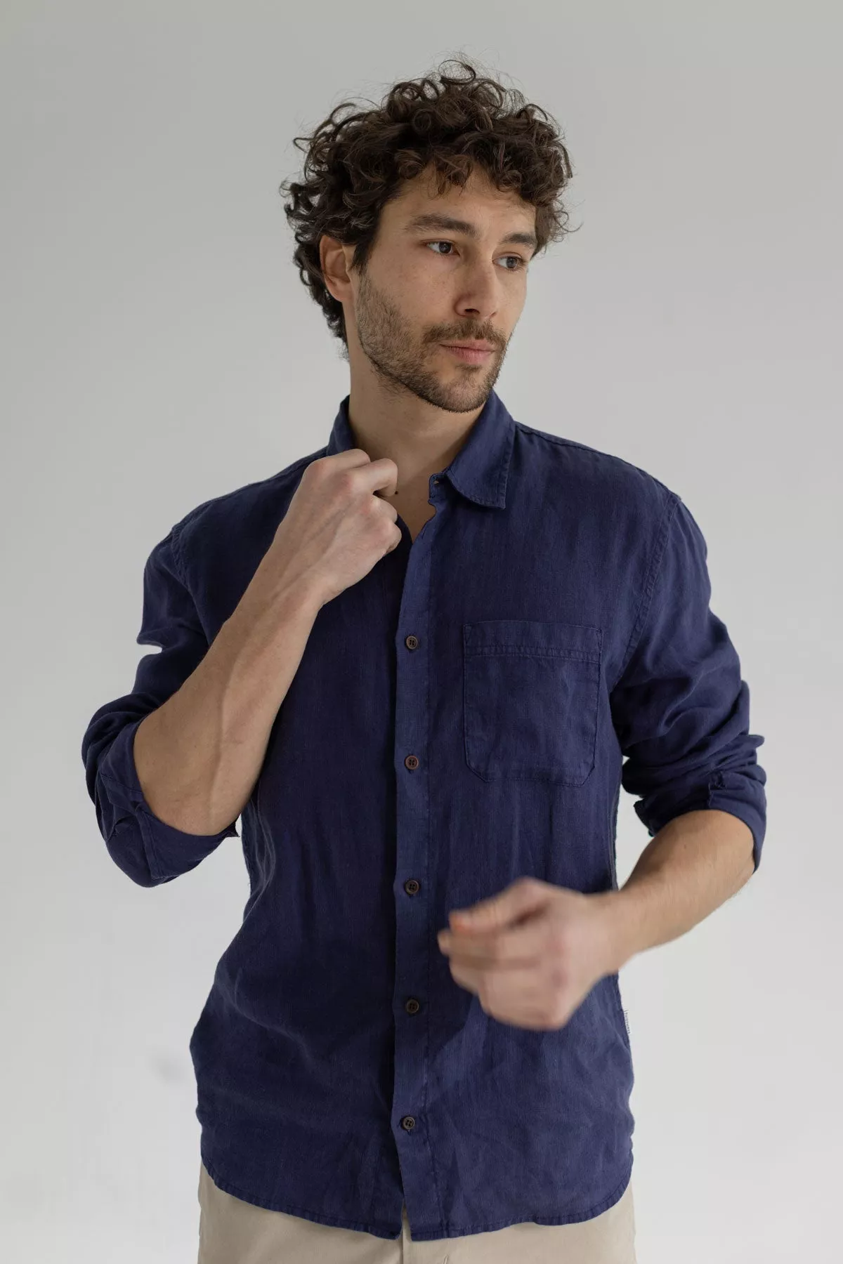 TWOTHIRDS Shirt Mljet Navy Blue