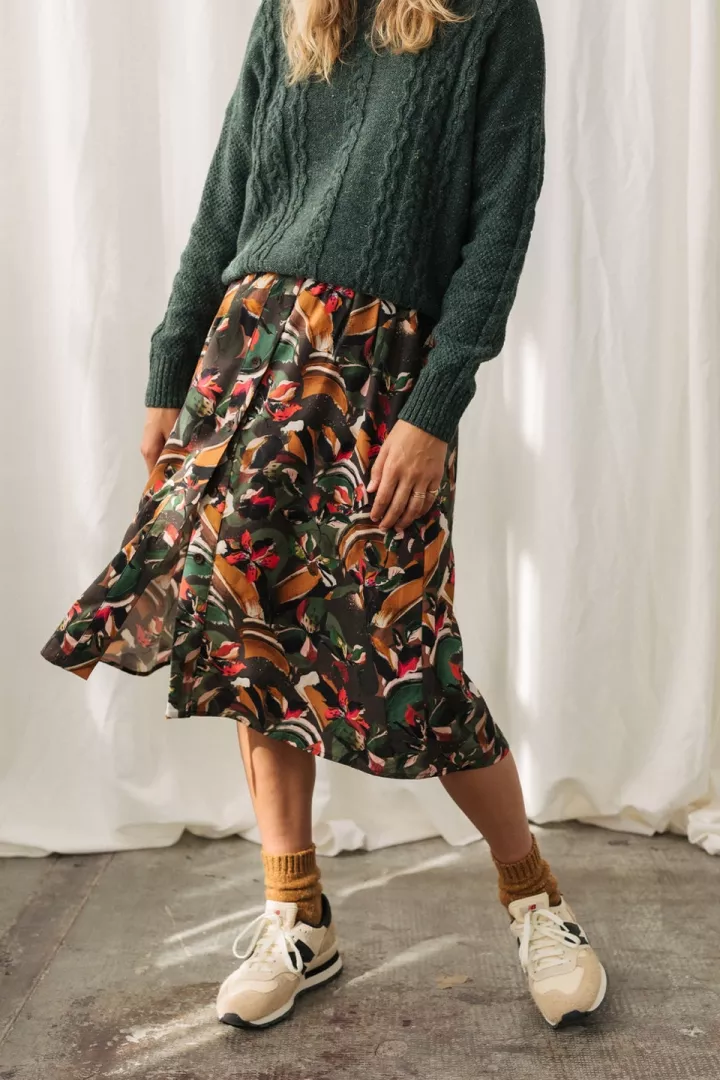 TWOTHIRDS Skirt Yoronjima Abstract Flowers