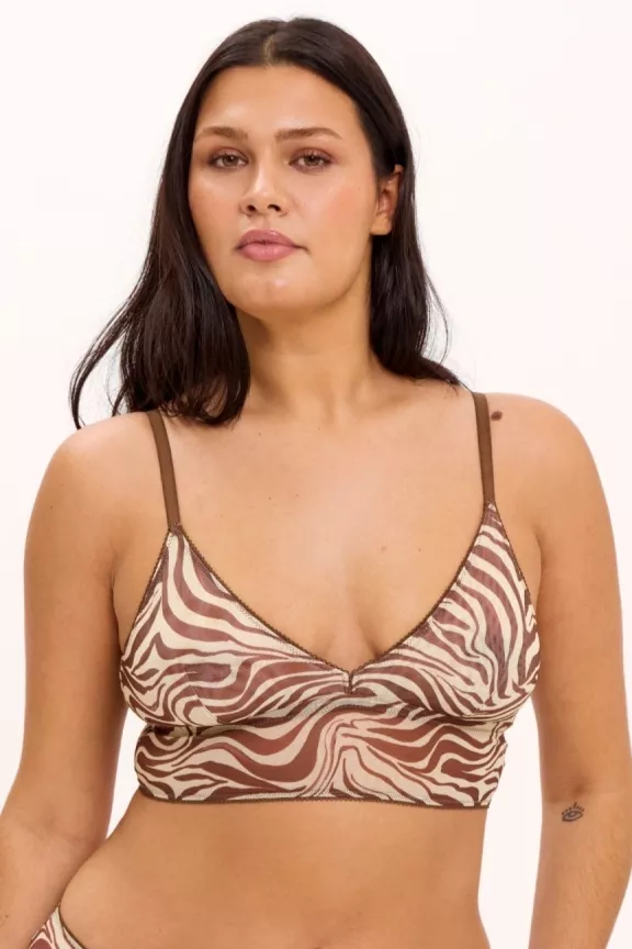 Understatement Bralette Mesh Triangle Top Zebra