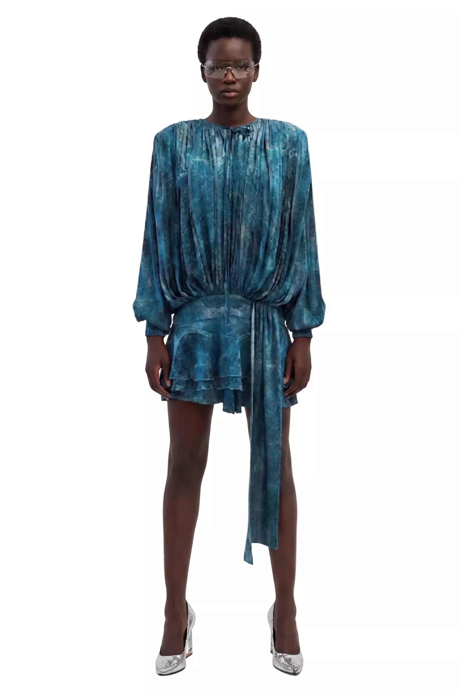 Whale Harmony Draped Eucalyptus Dress