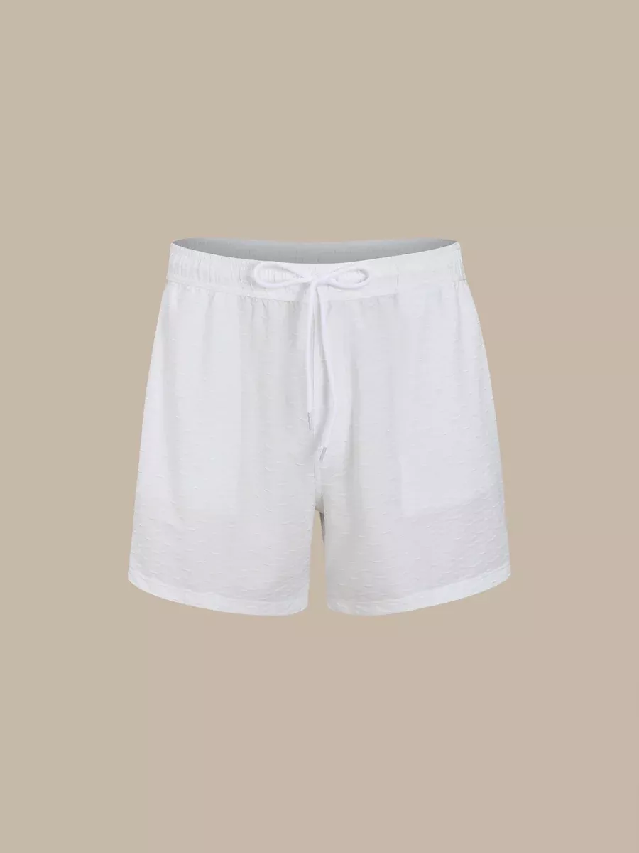 White 7" Men's Swim Trunks