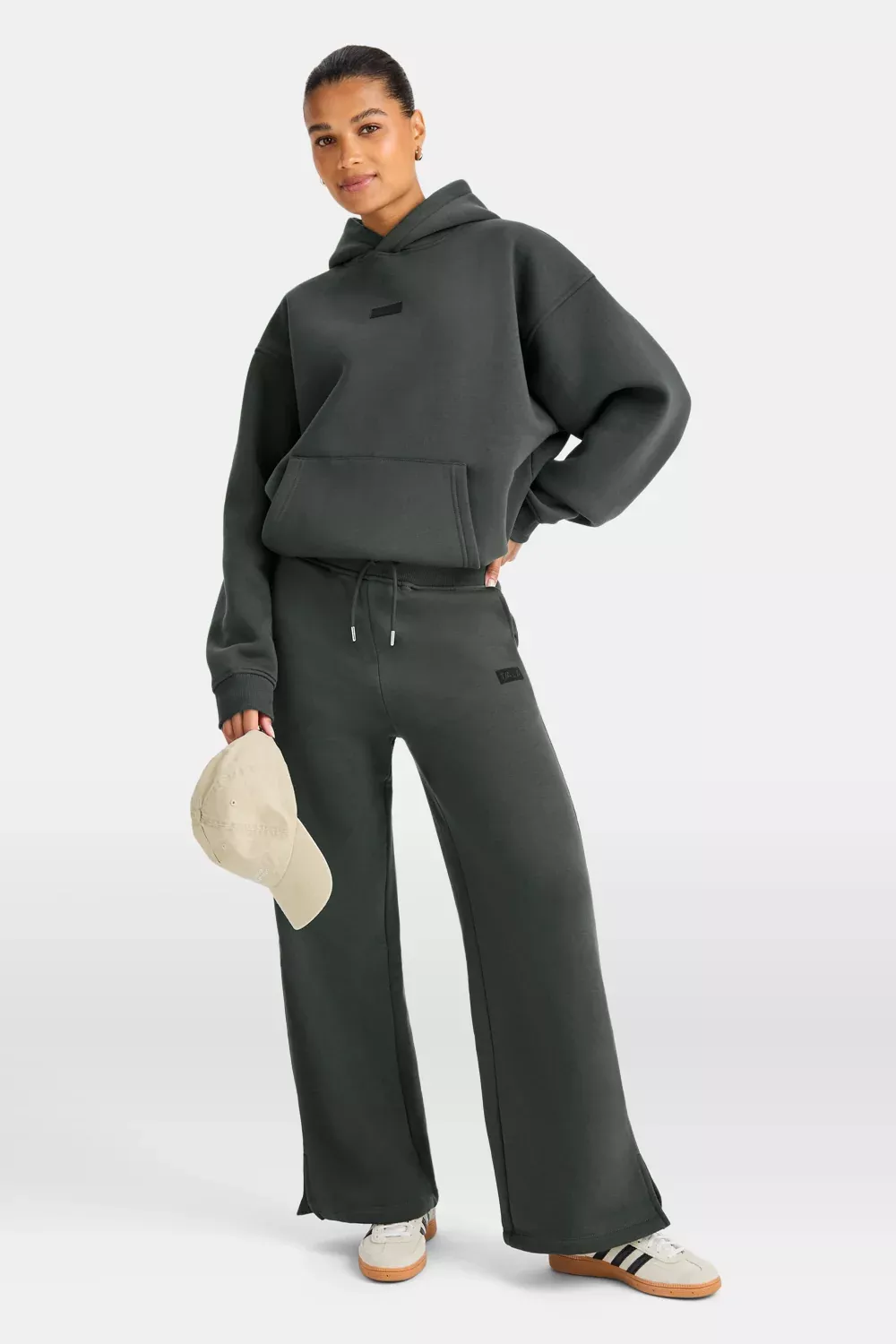 Wide Leg Jogger - Dark Moss