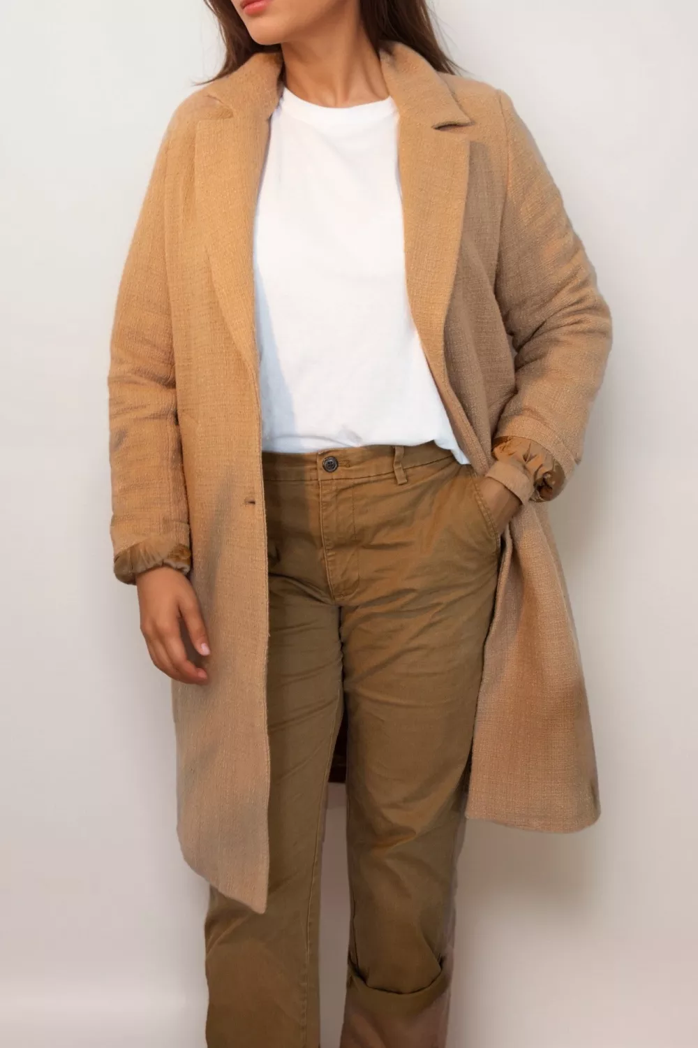 Will's Vegan Store Structured Vegan Wool Coat Camel