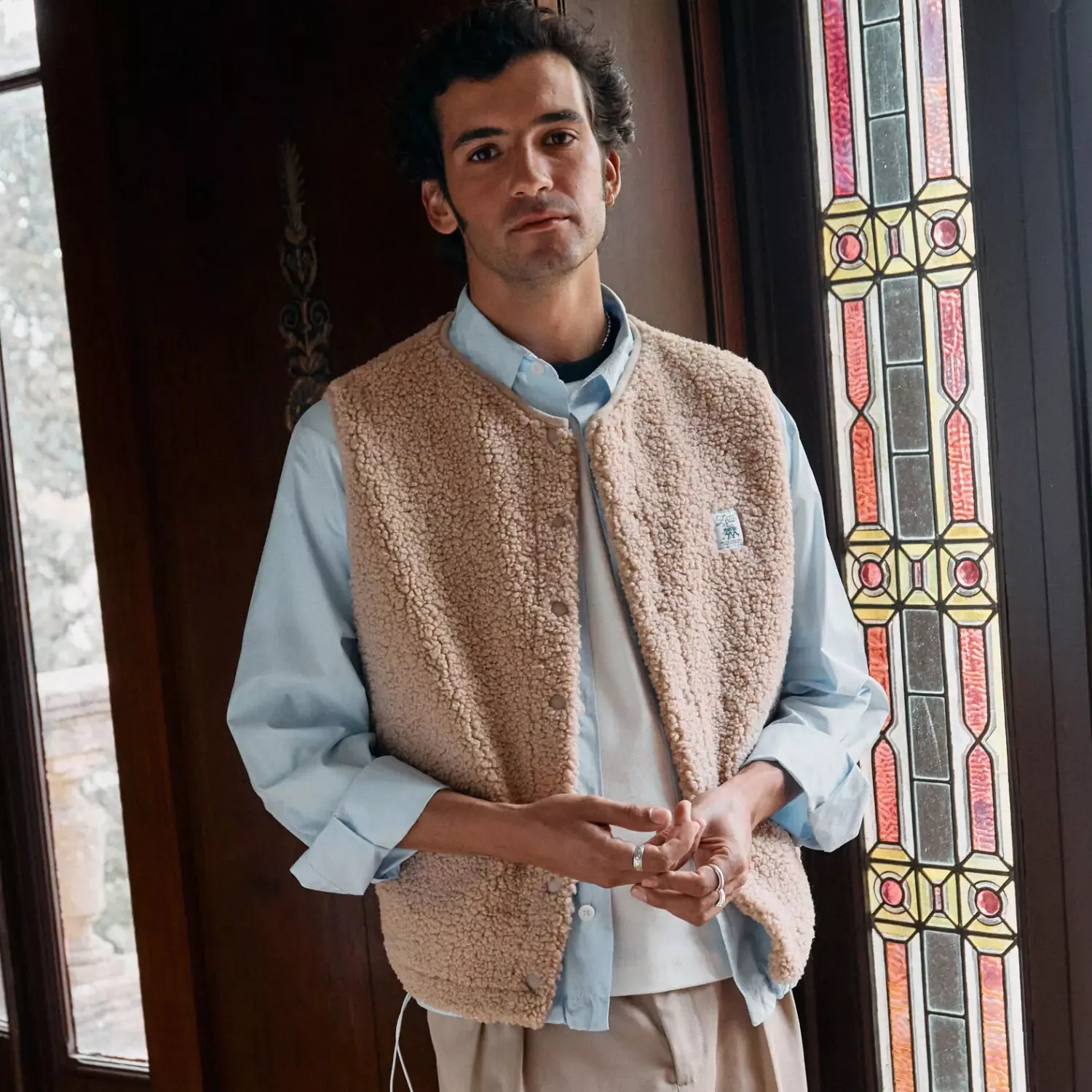 Zèta Vest Sherpa Camel Beige