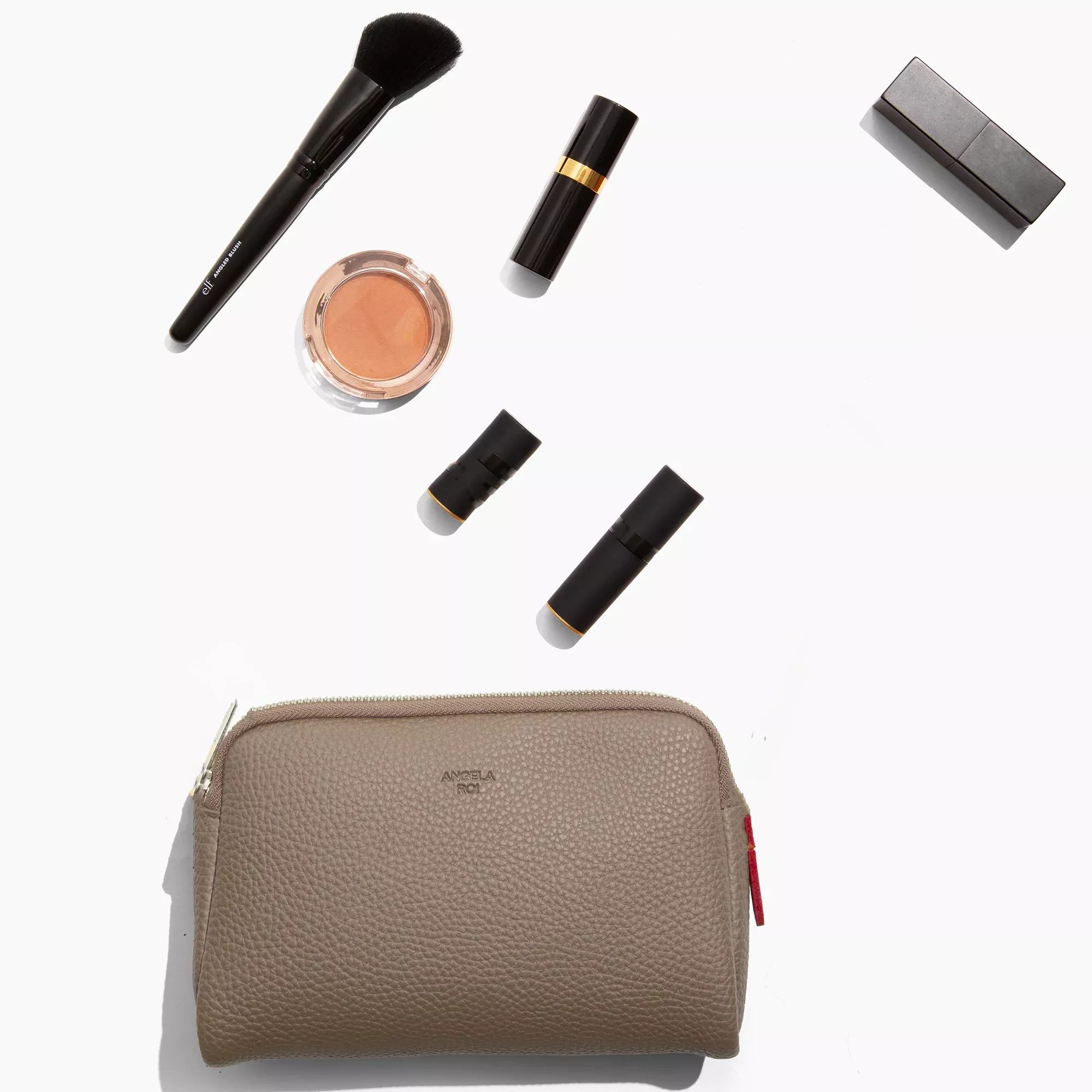 Zuri Cosmetic Pouch [Signet] - Light Mud Gray